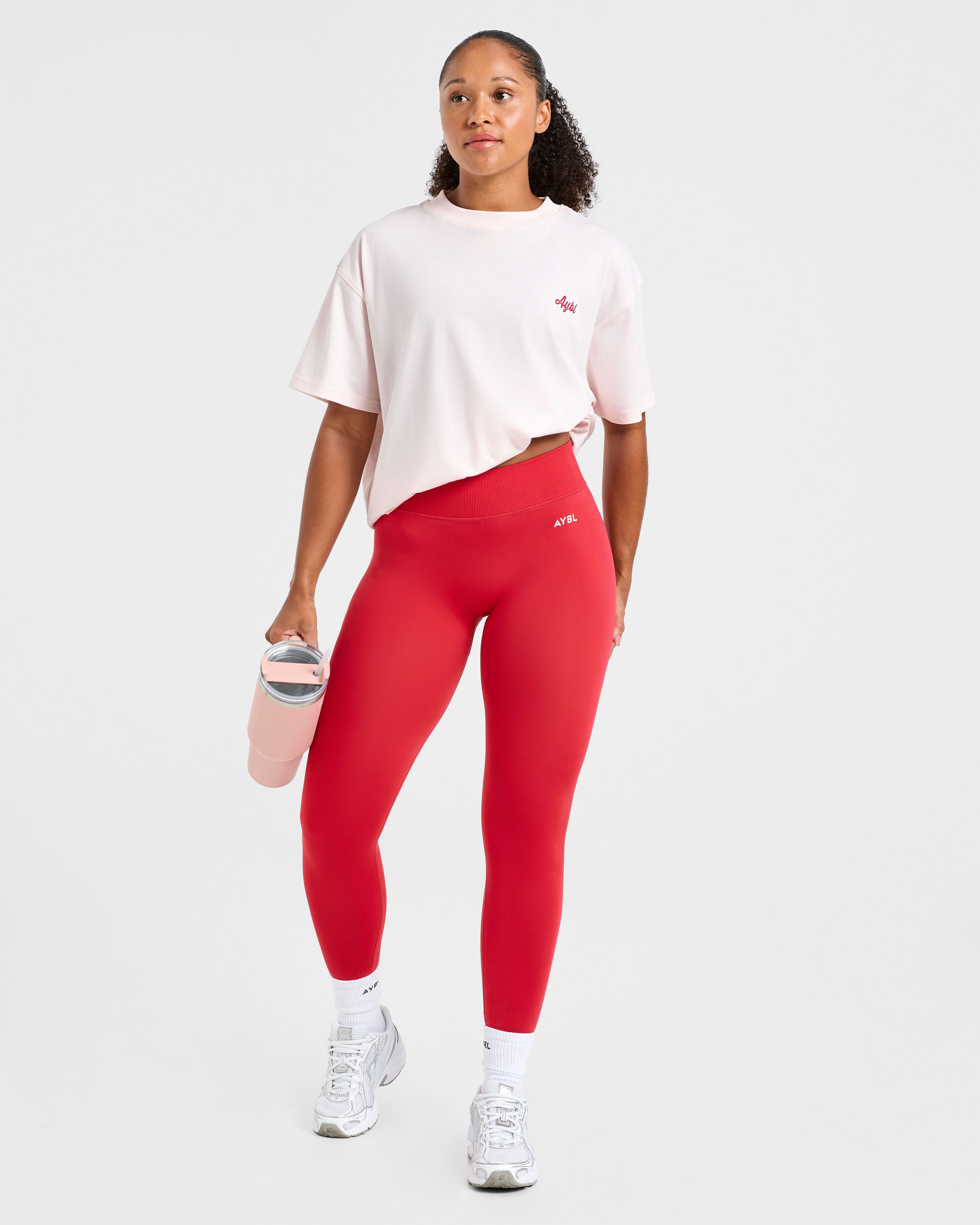 Retro Athletics Club Oversized T Shirt - Rosa