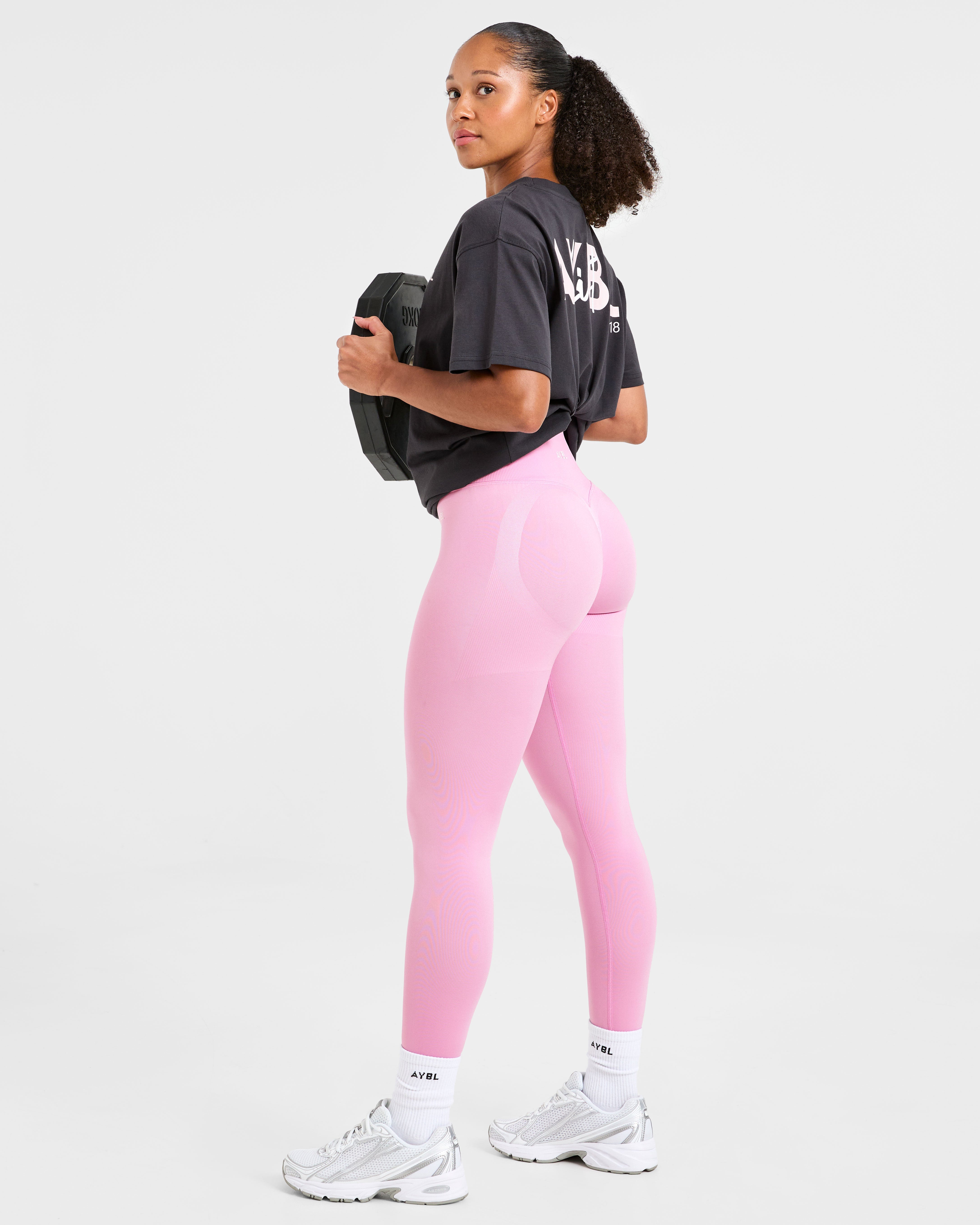 Lift Graphic Oversized T Shirt - Charcoal/Rosa