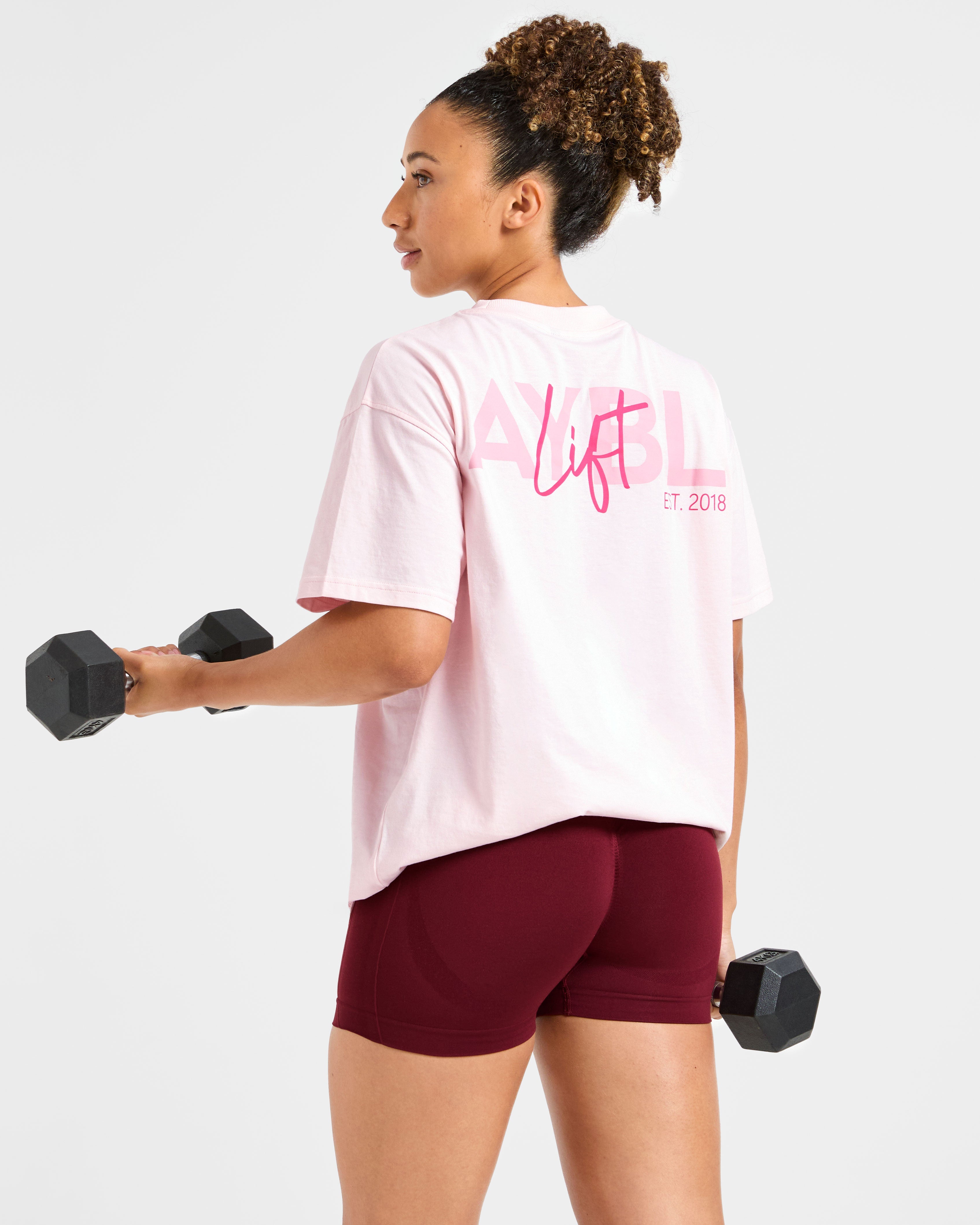 Lift Graphic Oversized T Shirt - Baby Rosa