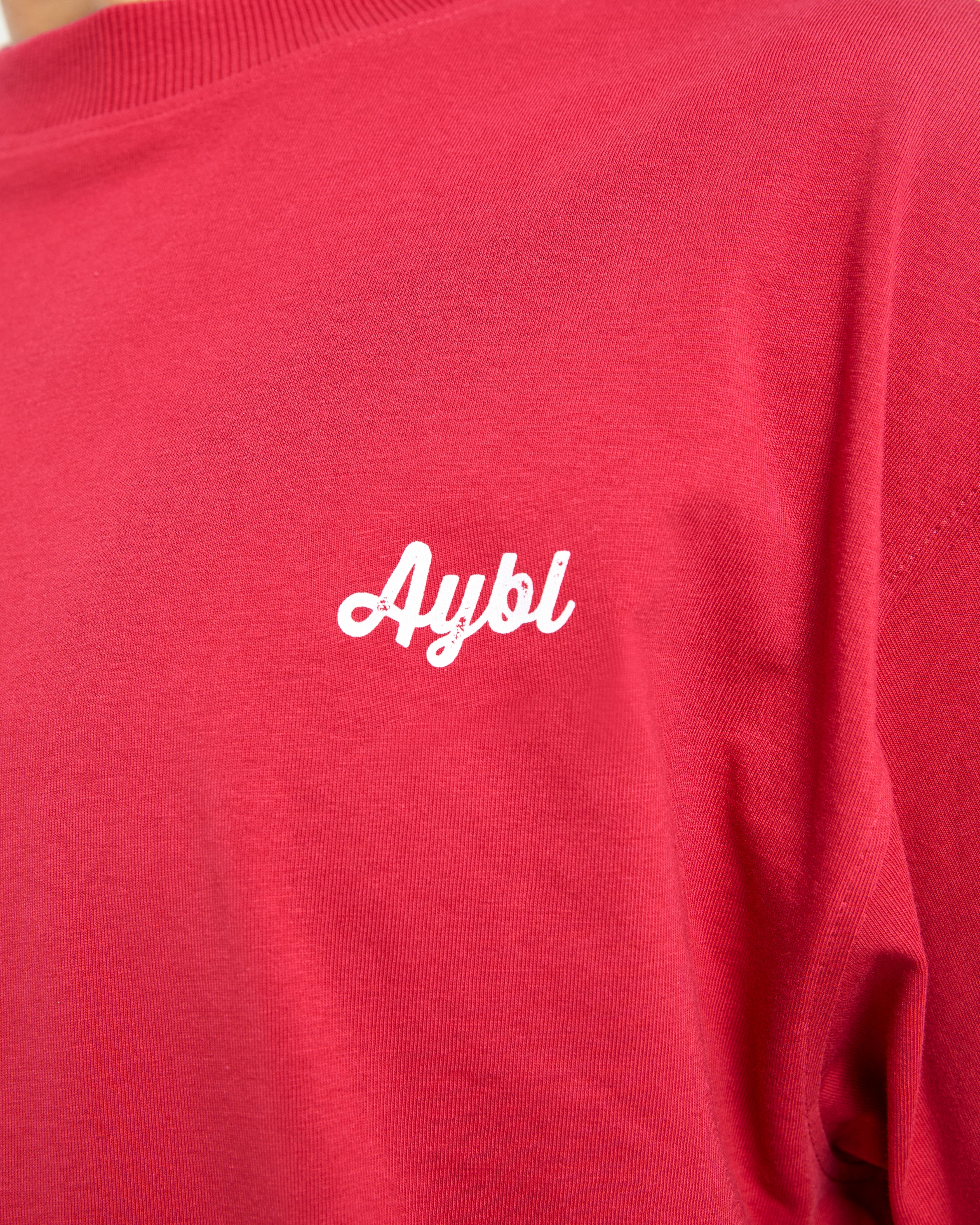 Retro Athletics Club Oversized T Shirt - Rot/Blau