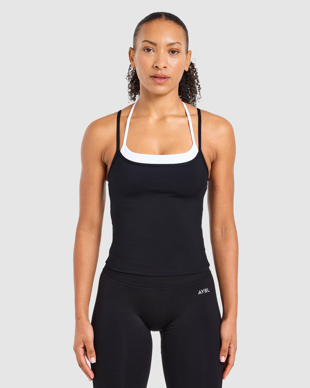 Double Layered Tank Top - Schwarz/Weiß