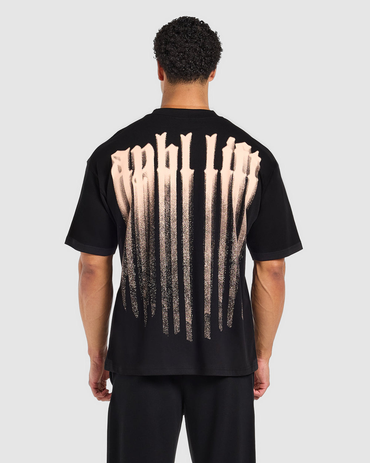 Gothic Blur Oversized T Shirt - Schwarz