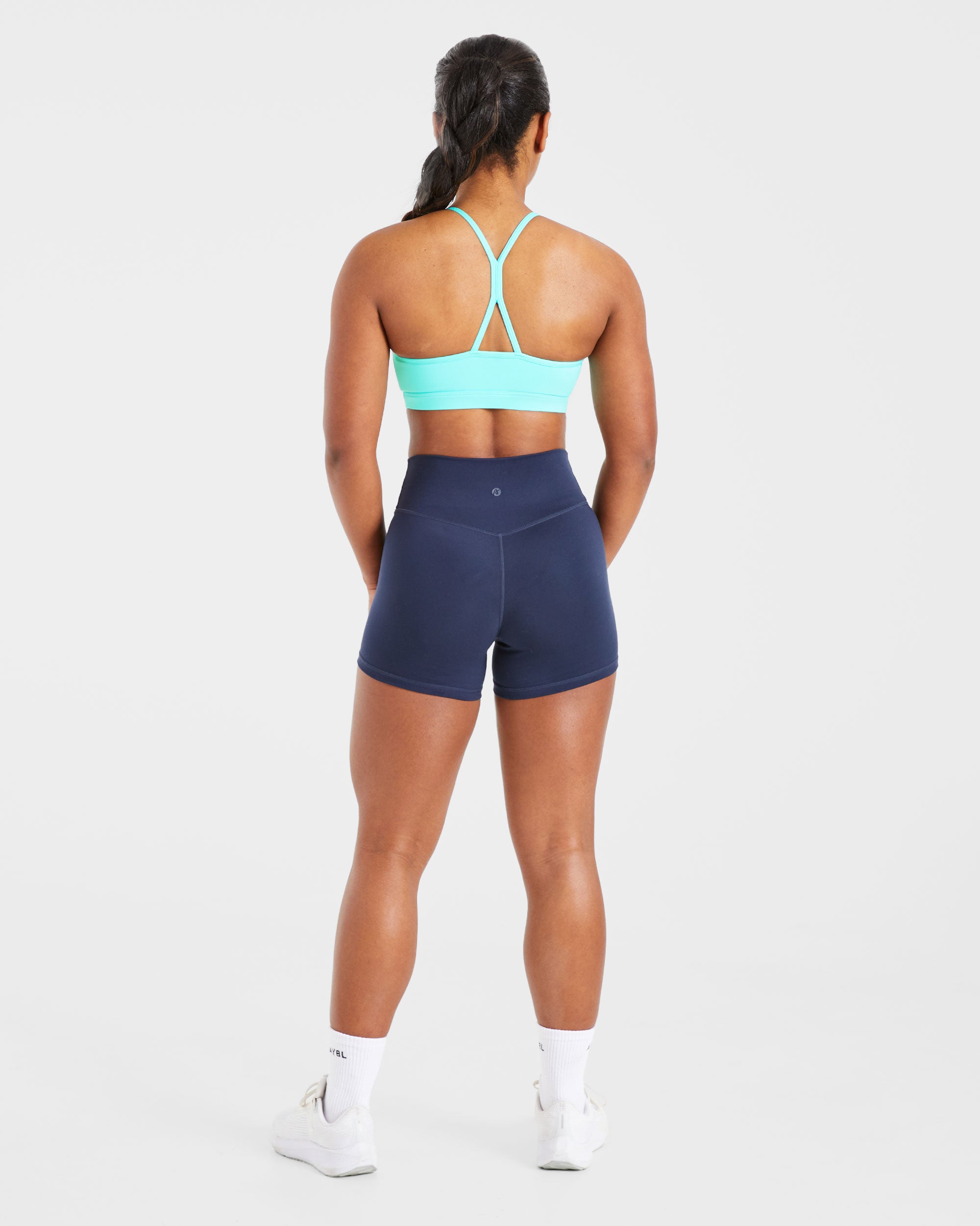 Essential Ruched Sports Bra - Aqua Blau