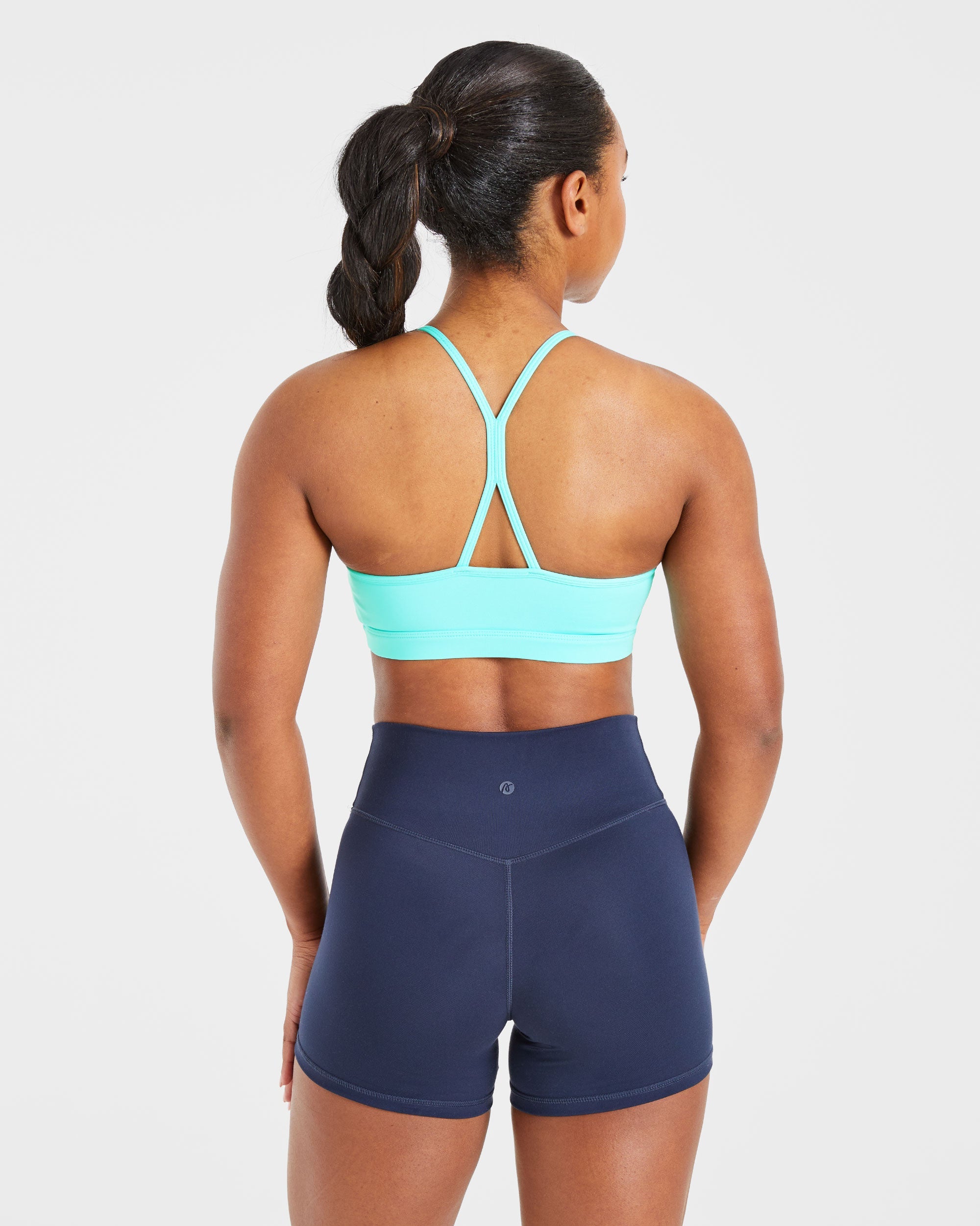 Essential Ruched Sports Bra - Aqua Blau