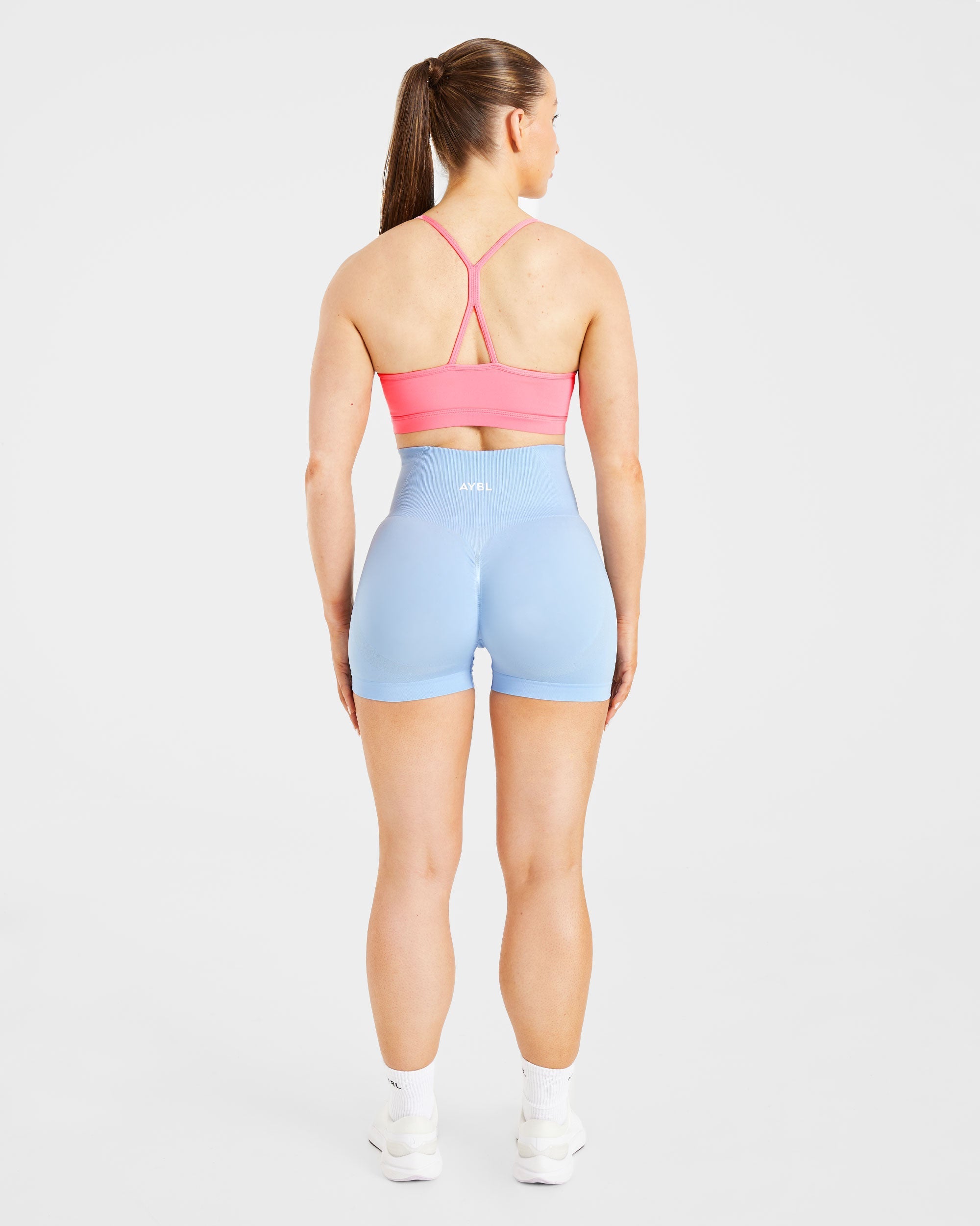 Essential Ruched Sports Bra - Coral Rosa