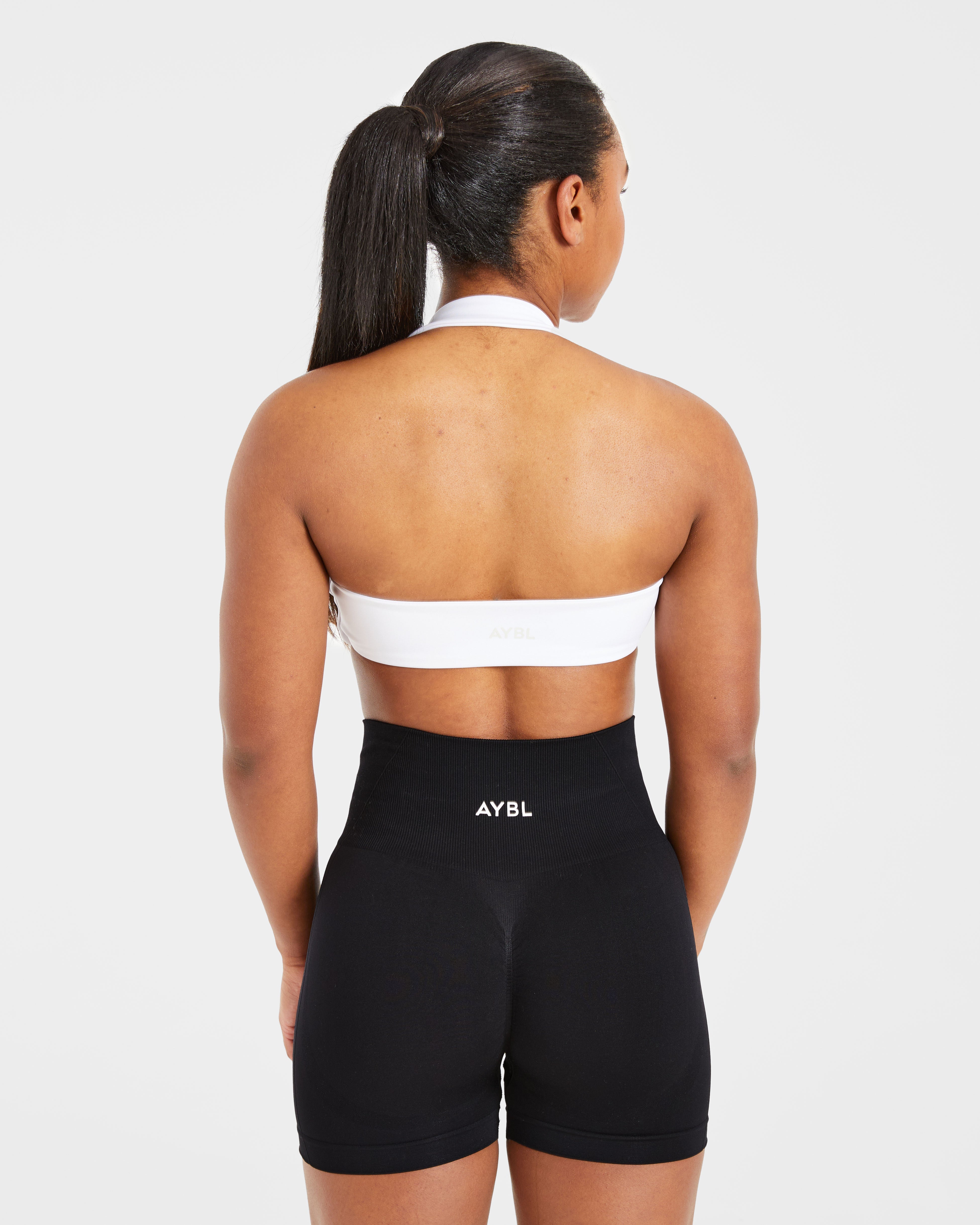 Essential Halterneck Sports Bra - Weiß