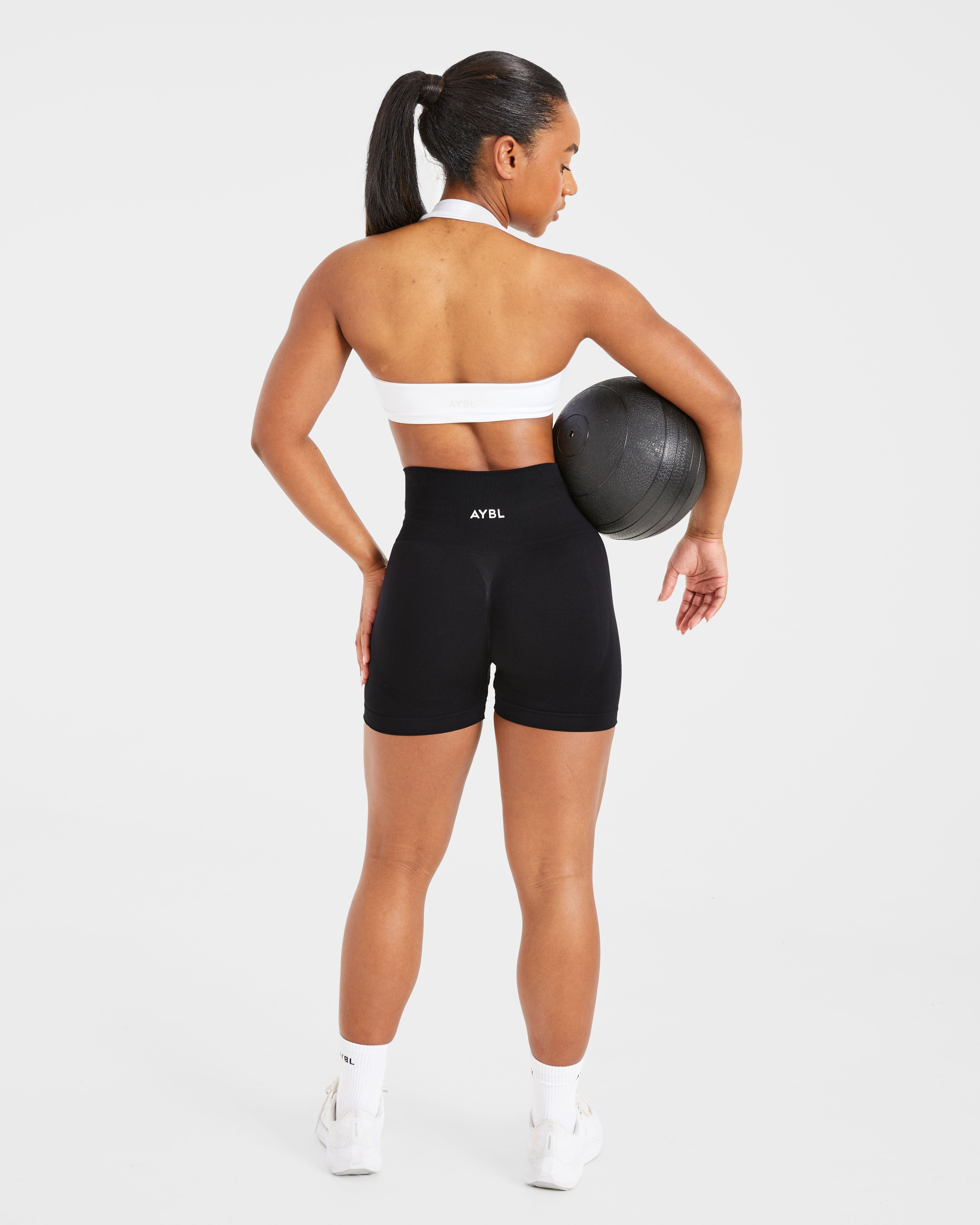 Essential Halterneck Sports Bra - Weiß