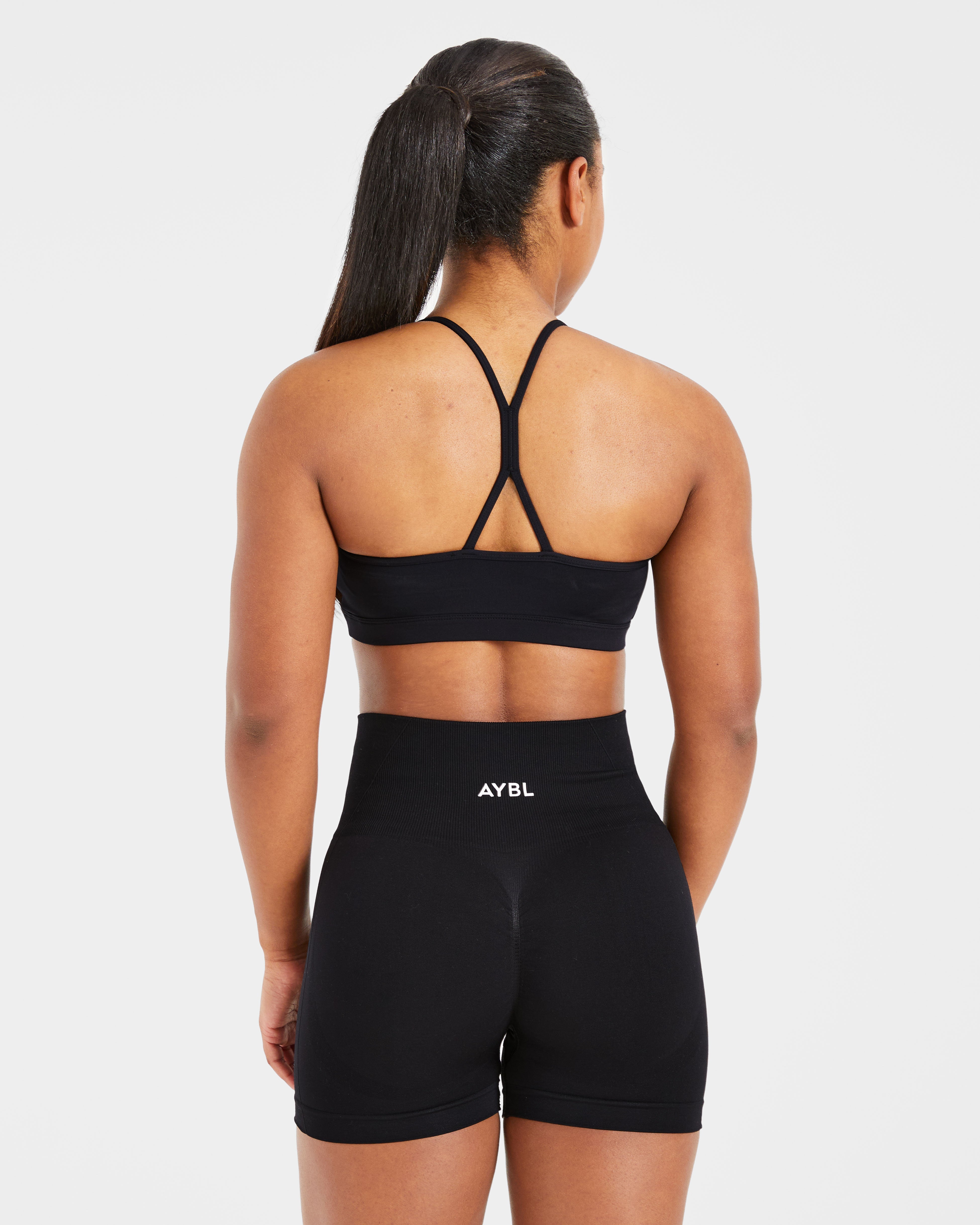Essential Ruched Sports Bra - Schwarz