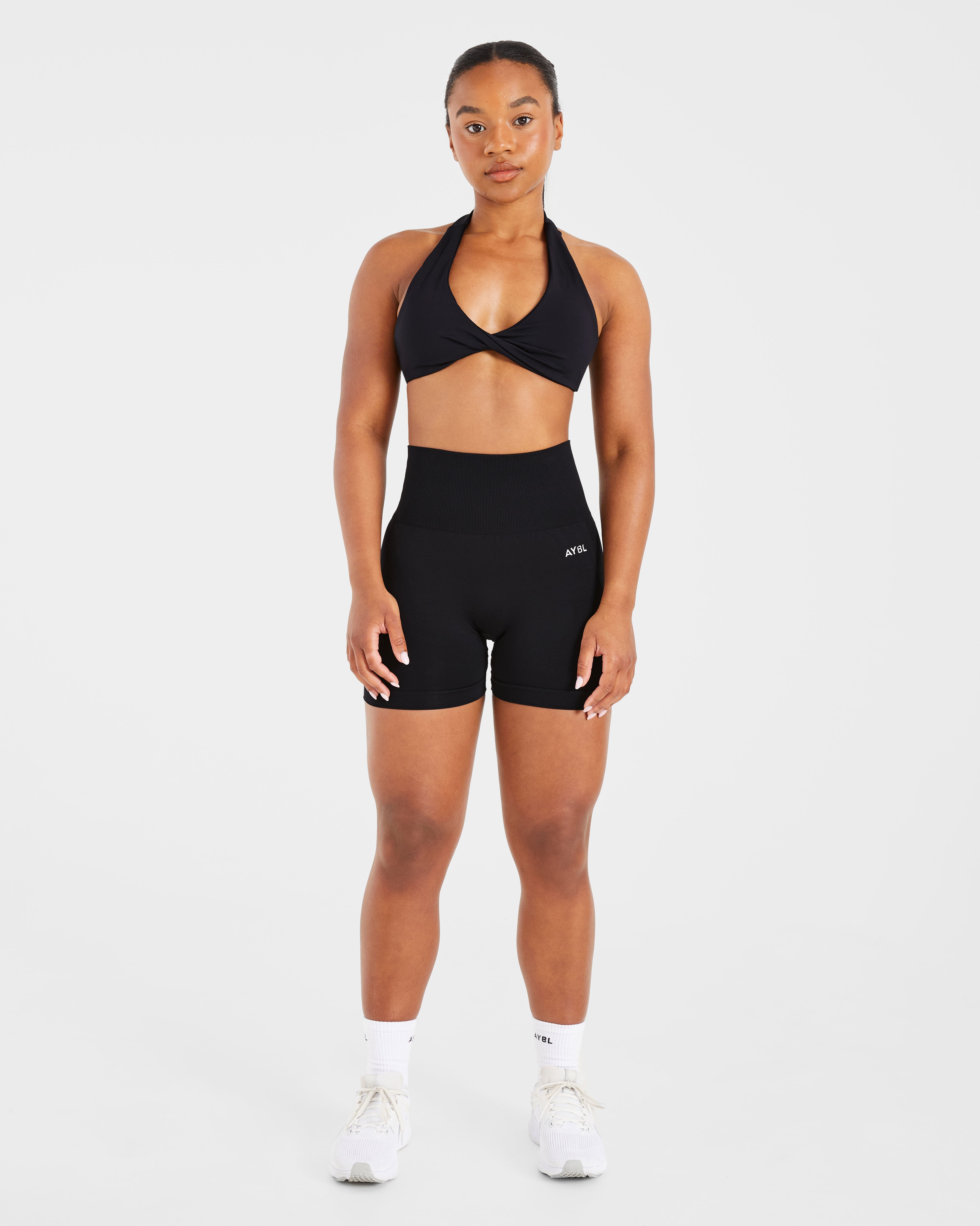 Essential Halterneck Sports Bra - Schwarz