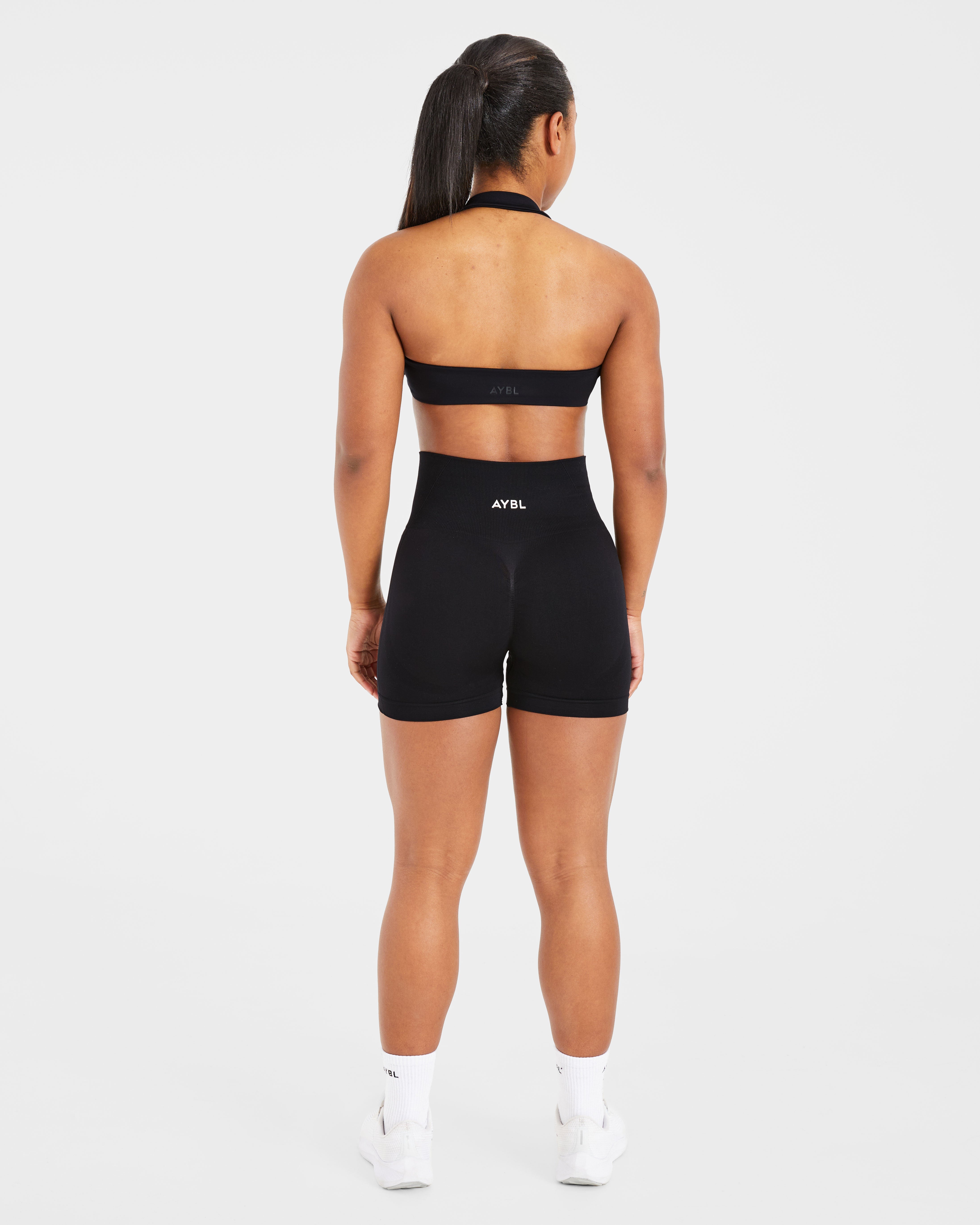 Essential Halterneck Sports Bra - Schwarz