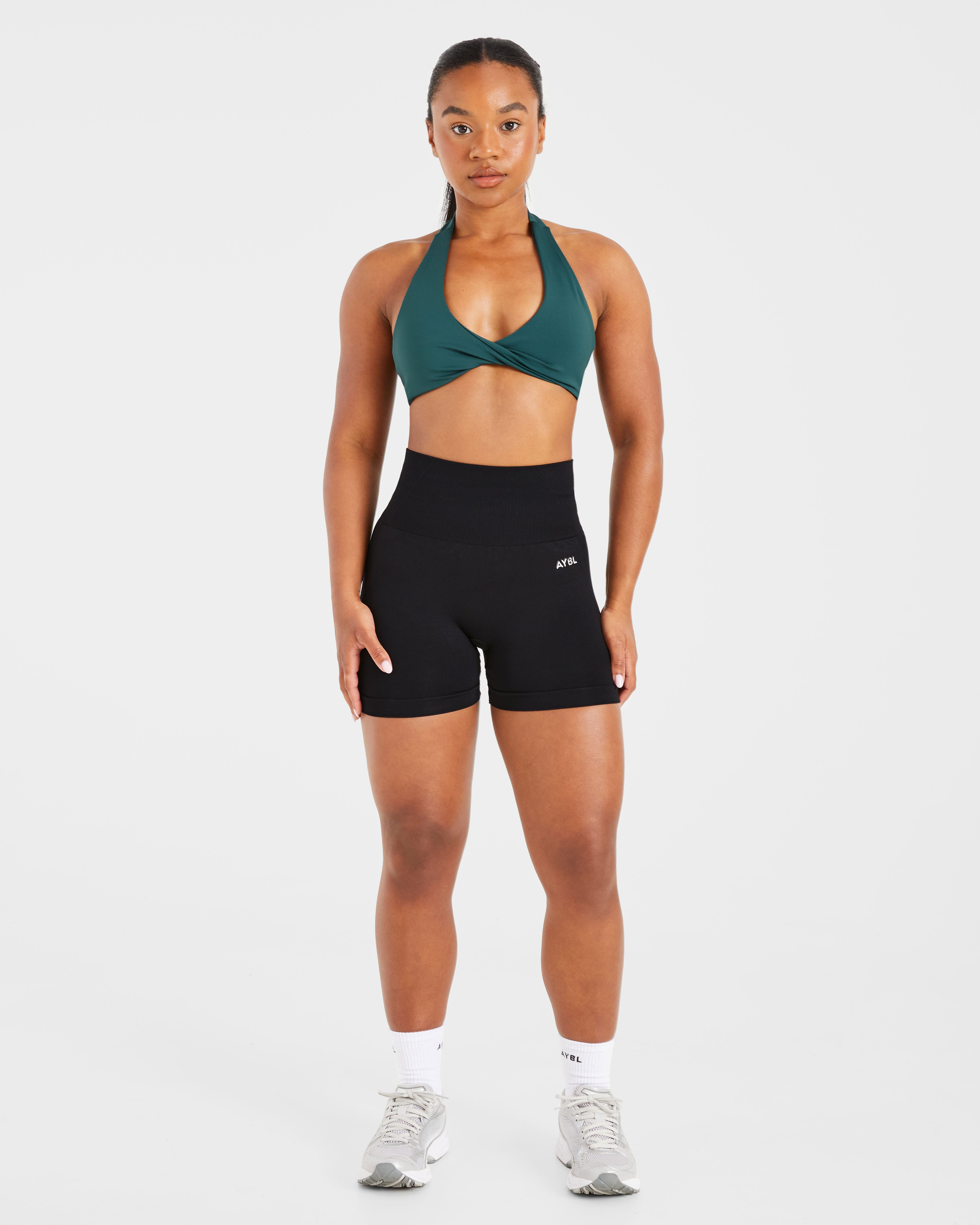 Essential Halterneck Sports Bra - Deep Grün