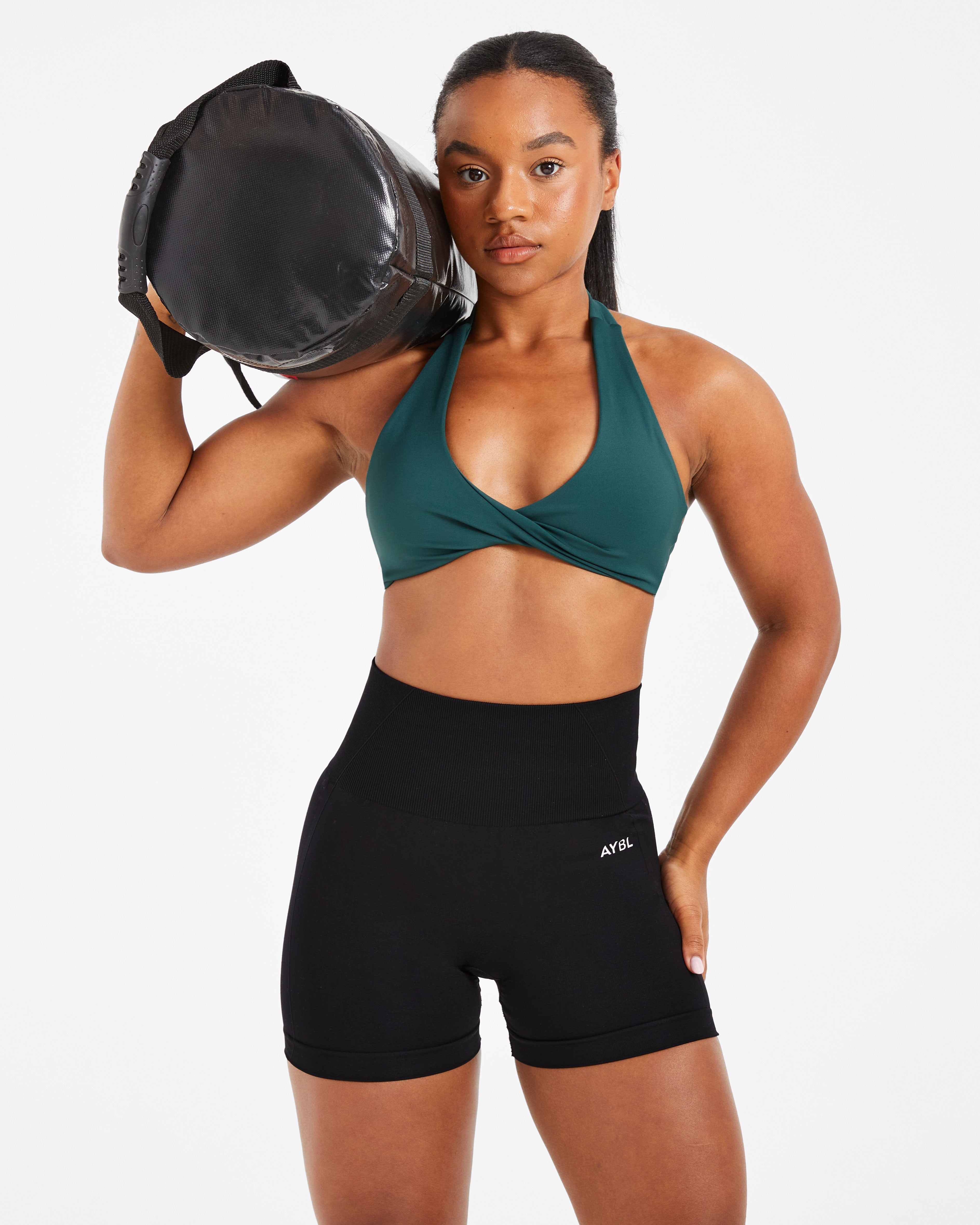 Essential Halterneck Sports Bra - Deep Grün
