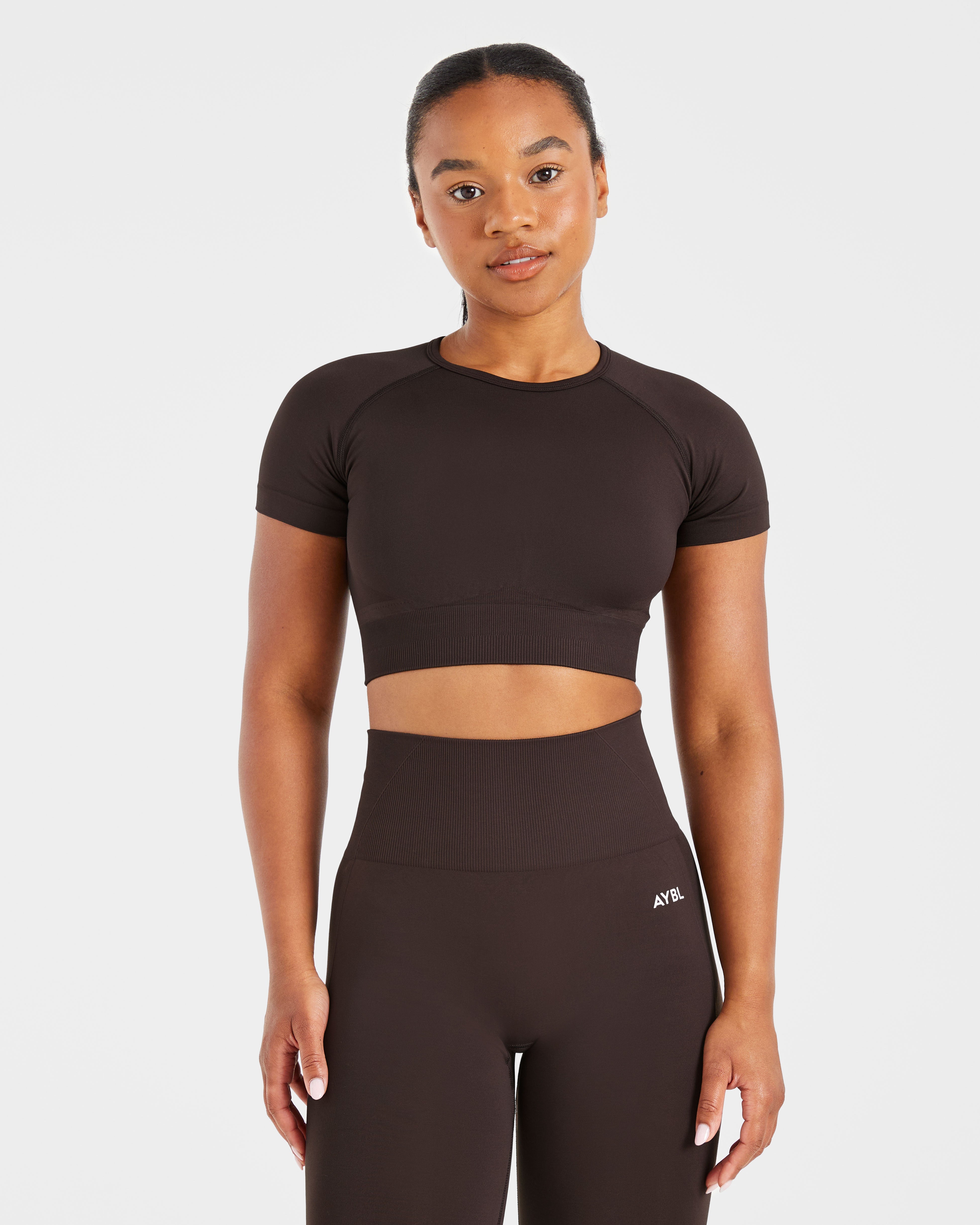 Empower Seamless Crop Top - Cocoa Braun