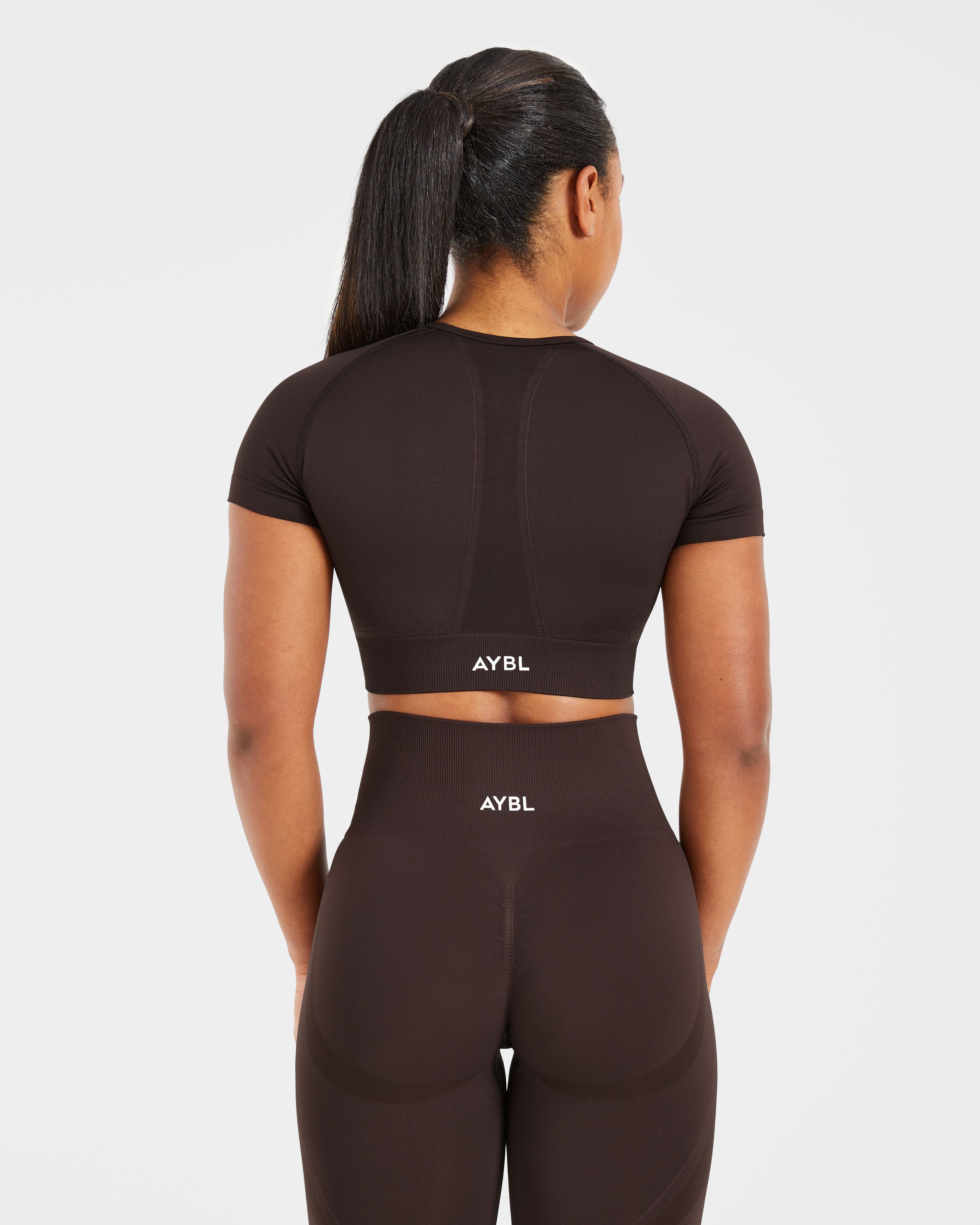 Empower Seamless Crop Top - Cocoa Braun