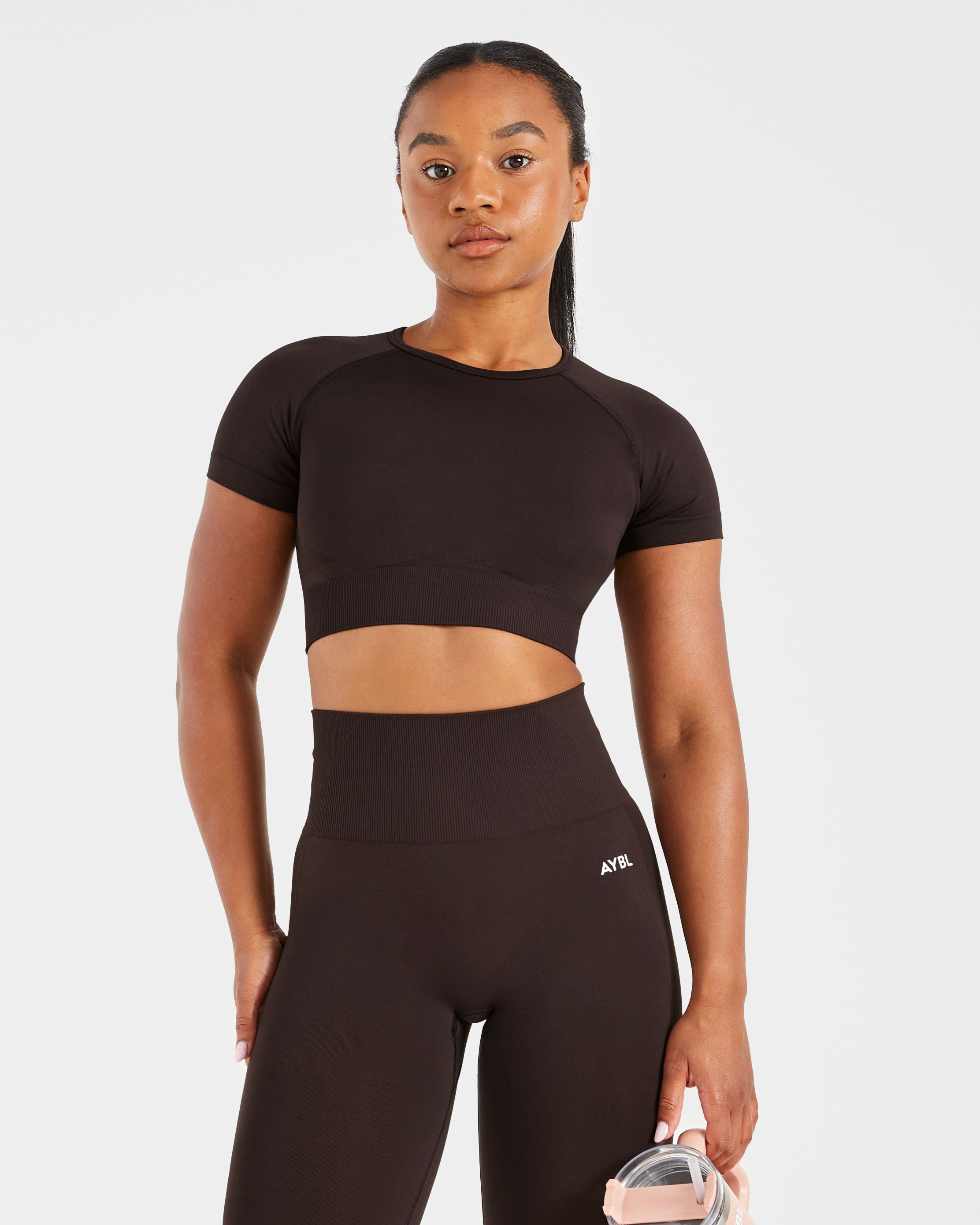 Empower Seamless Crop Top - Cocoa Braun