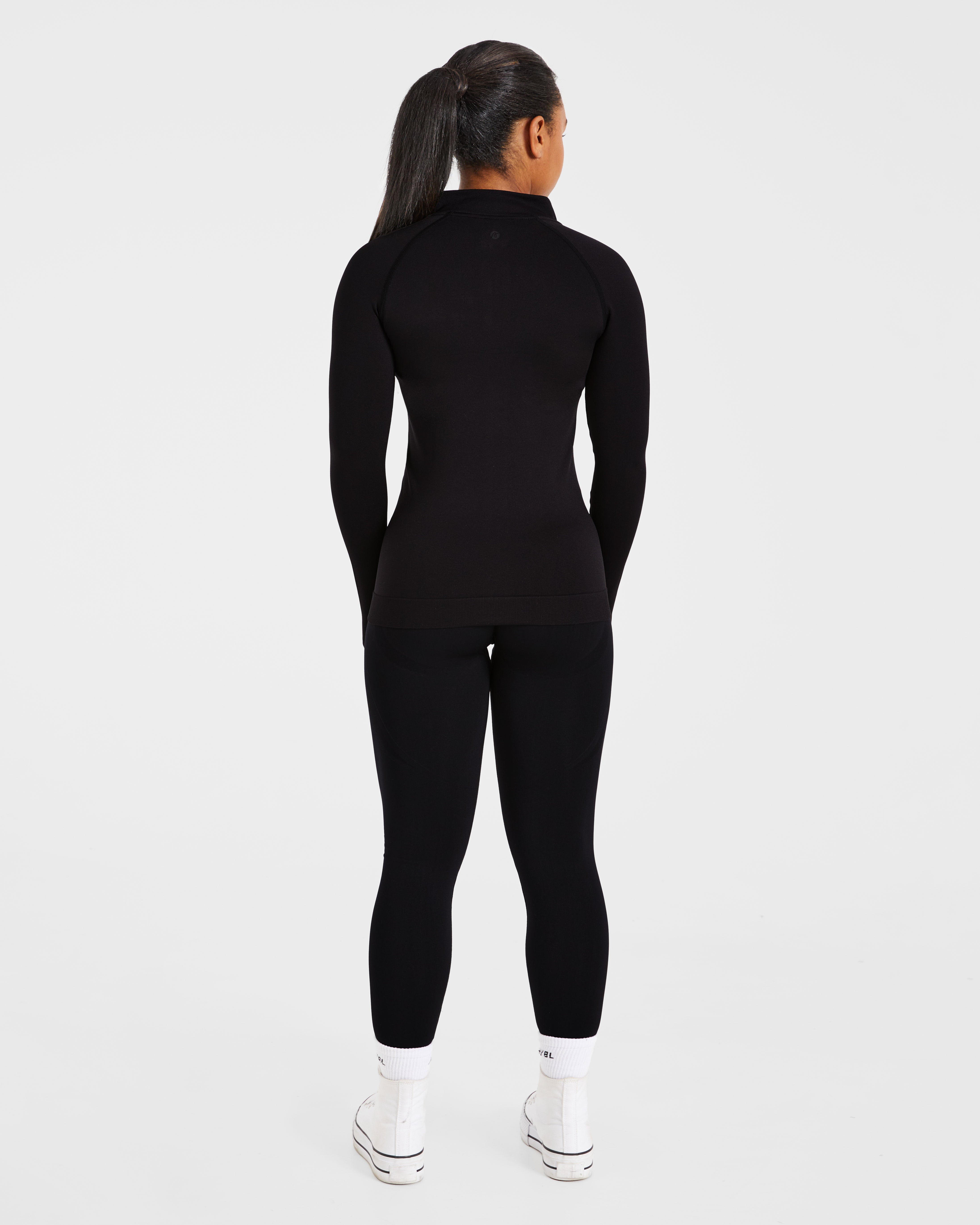Essential Seamless Zip Jacket - Schwarz