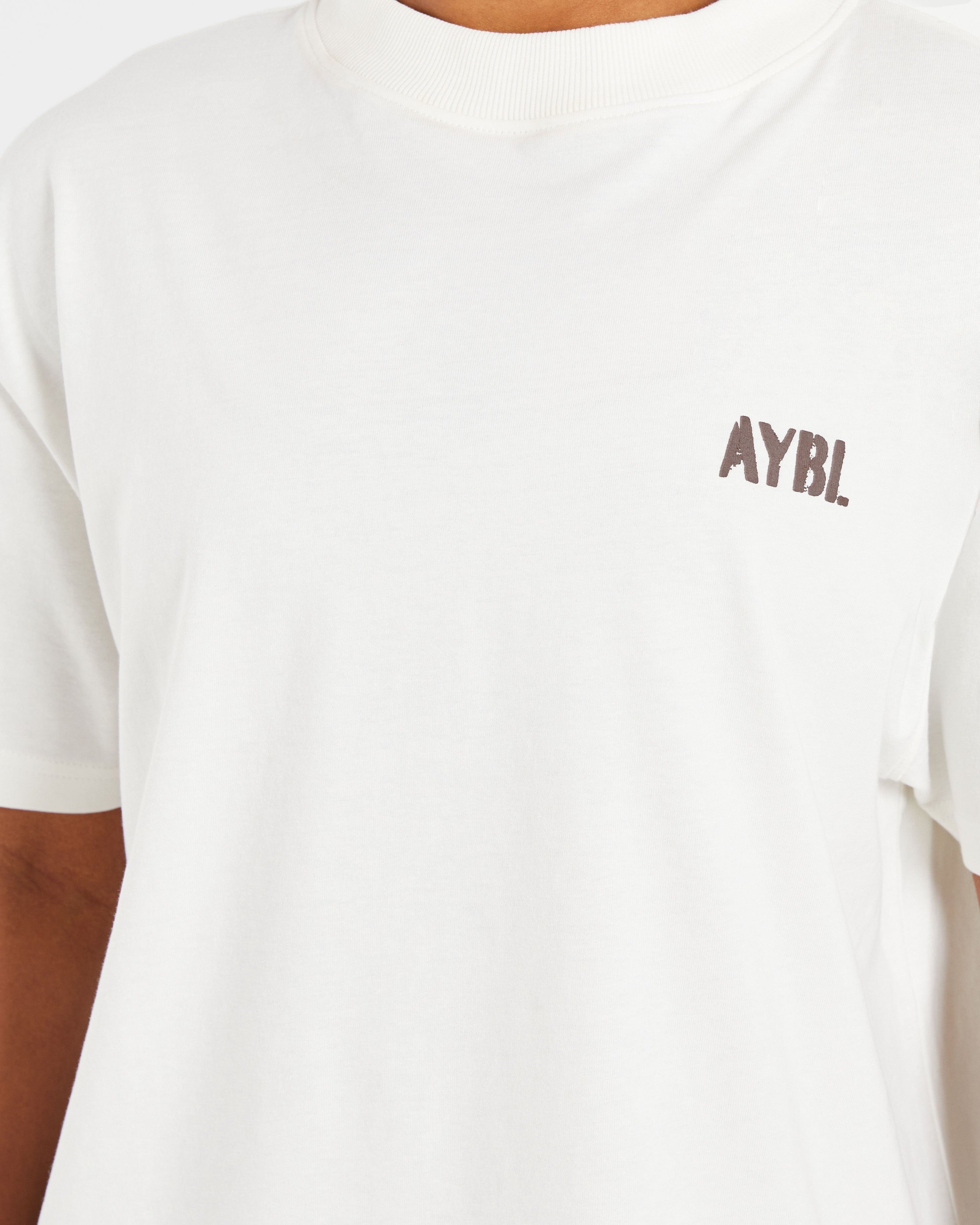 Athletics Strength Club Oversized T Shirt - Off Wit/Braun
