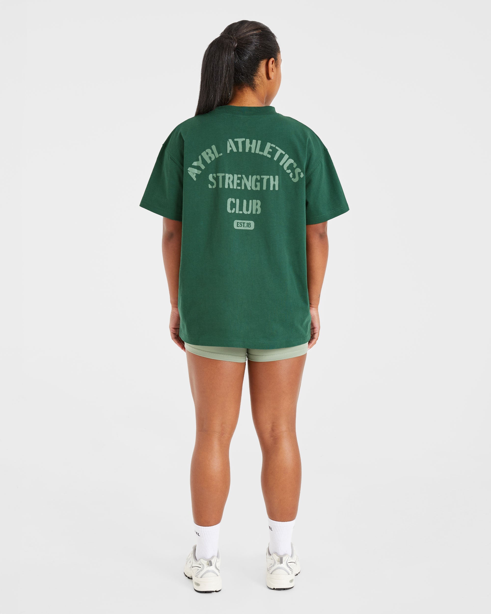 Athletics Strength Club Oversized T Shirt - Forest Grün