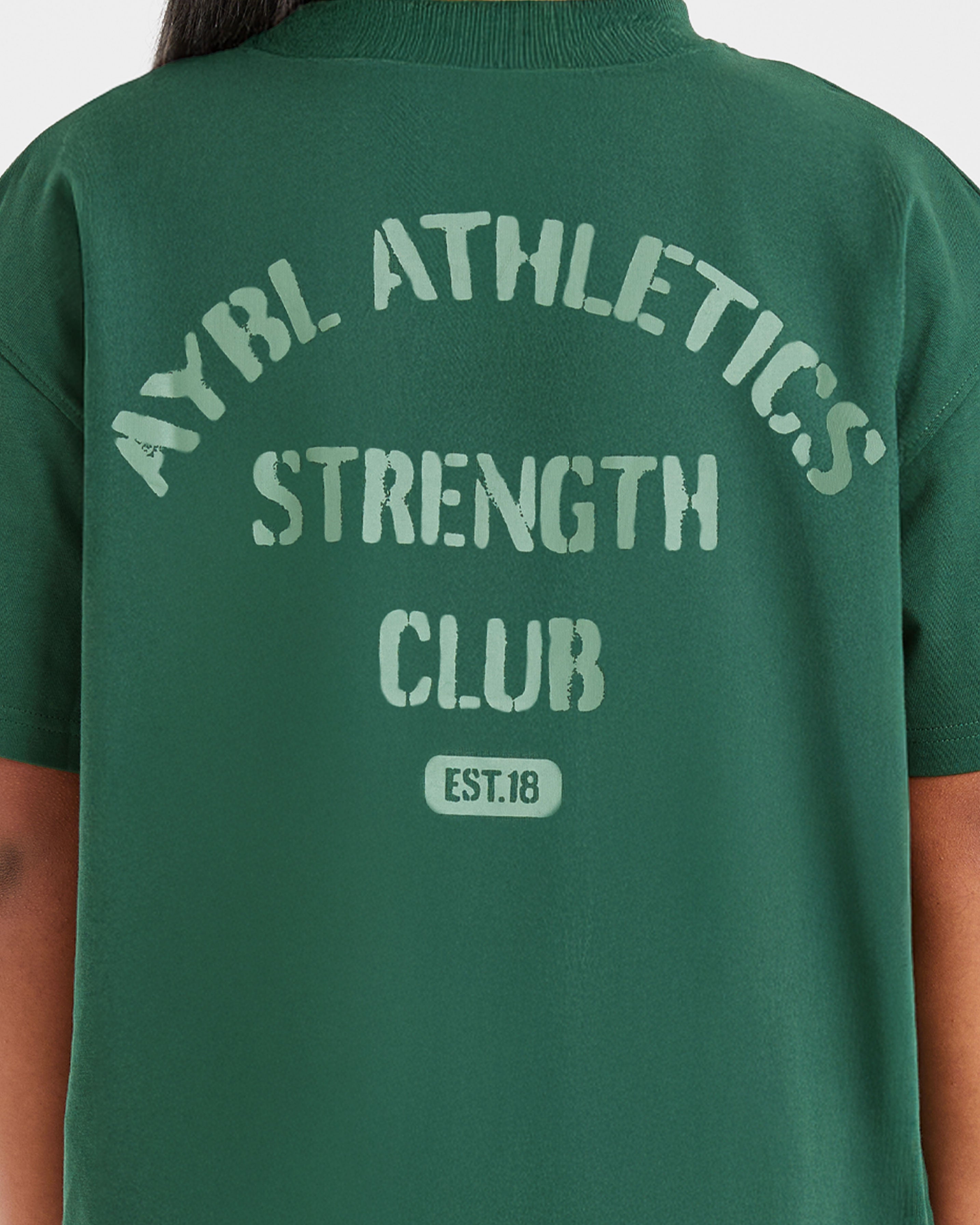 Athletics Strength Club Oversized T Shirt - Forest Grün