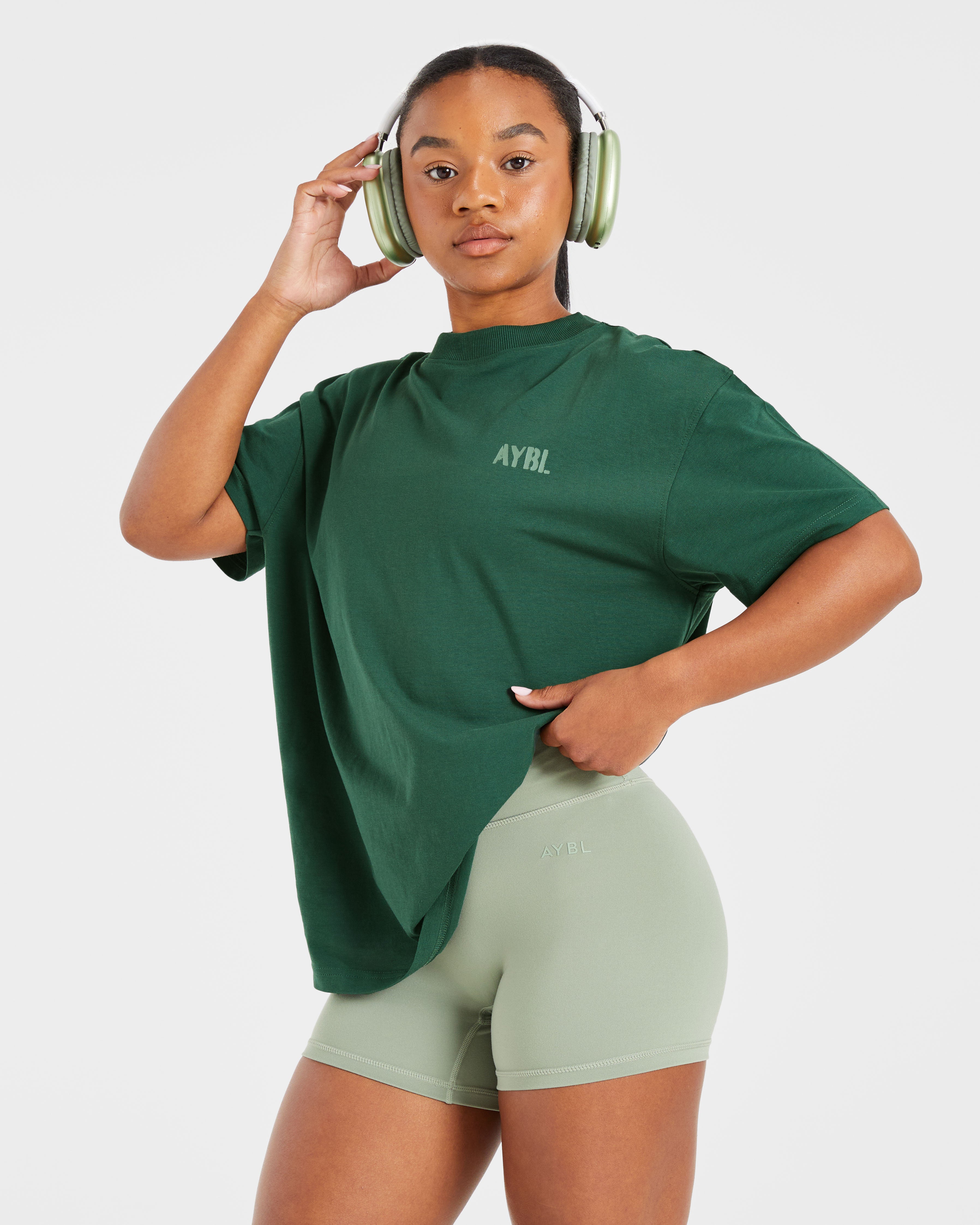 Athletics Strength Club Oversized T Shirt - Forest Grün