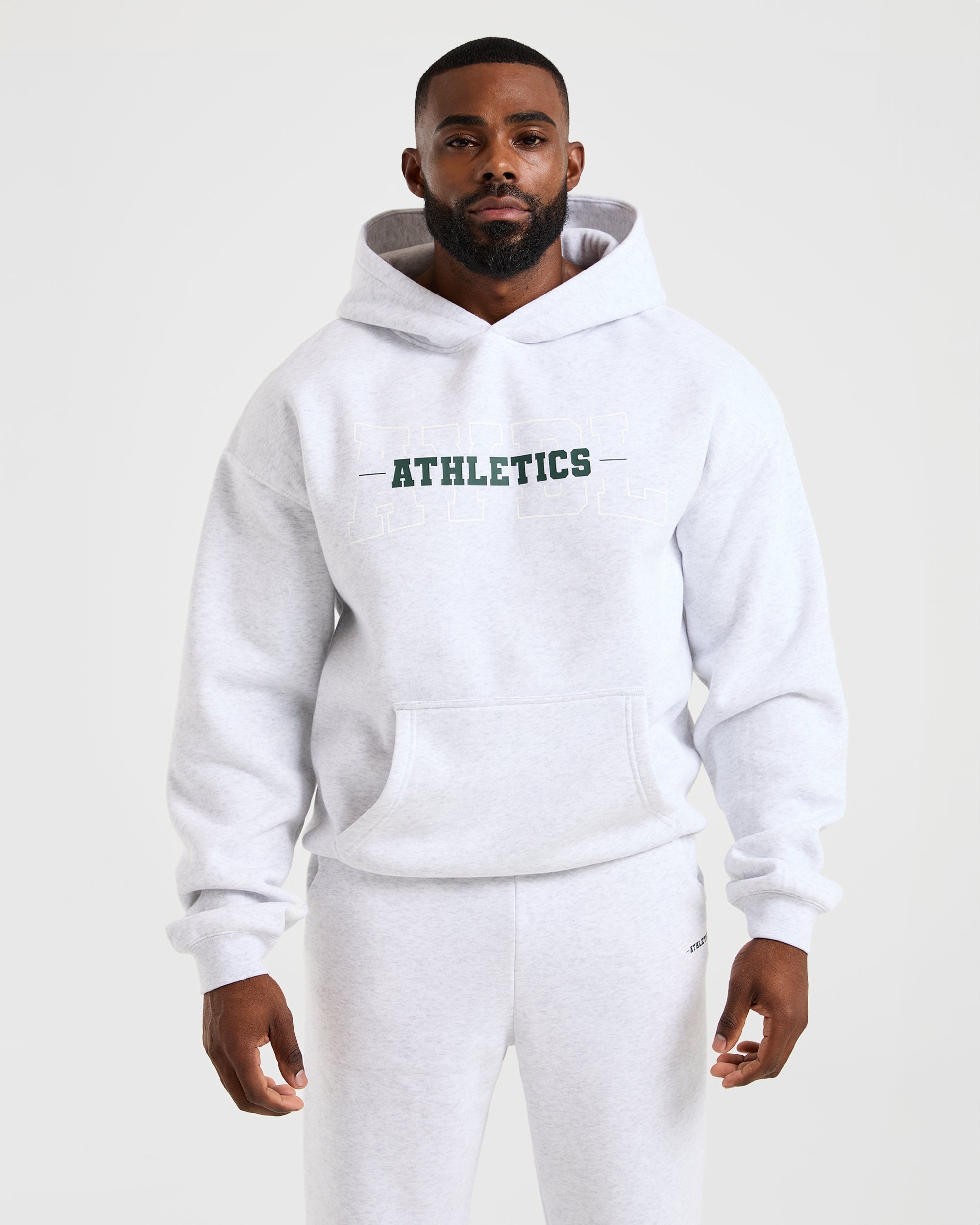 Athletics Oversized Hoodie Grau Marl