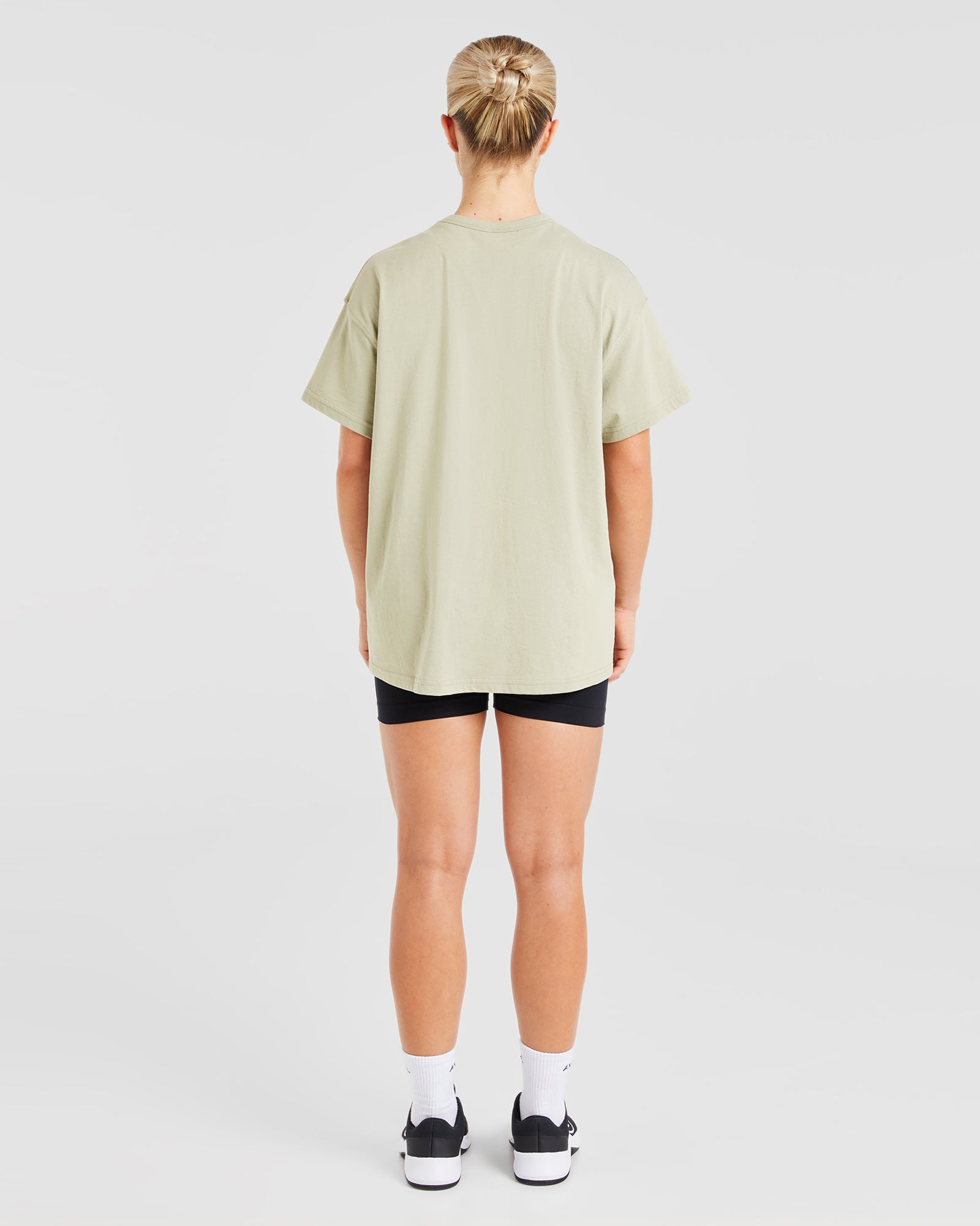 Varsity Oversized T Shirt - Olive Grün
