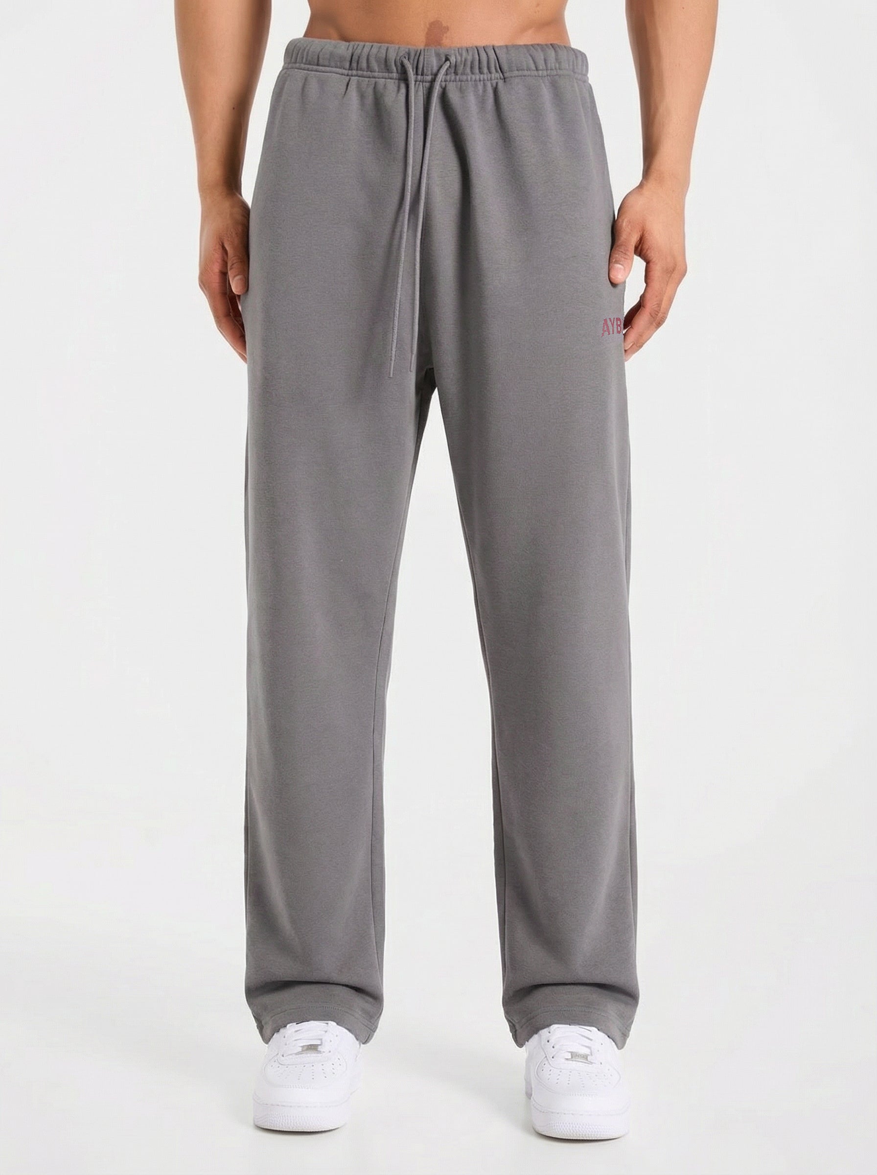 Strength Division Oversized Straight Leg Joggers - Charcoal/Rot