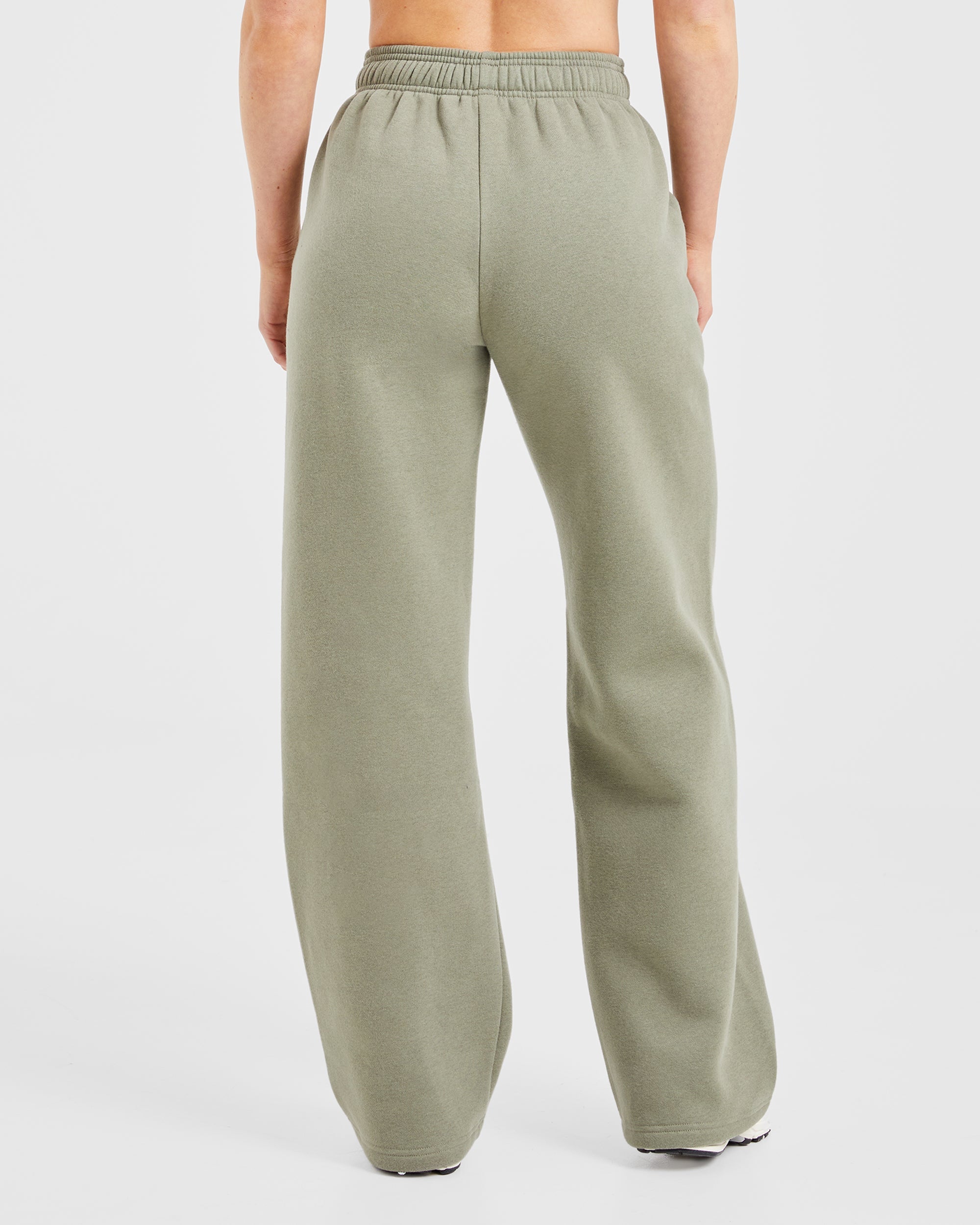 Image 2 from Varsity Embroidered Oversized Straight Leg Joggers - Muted Olive