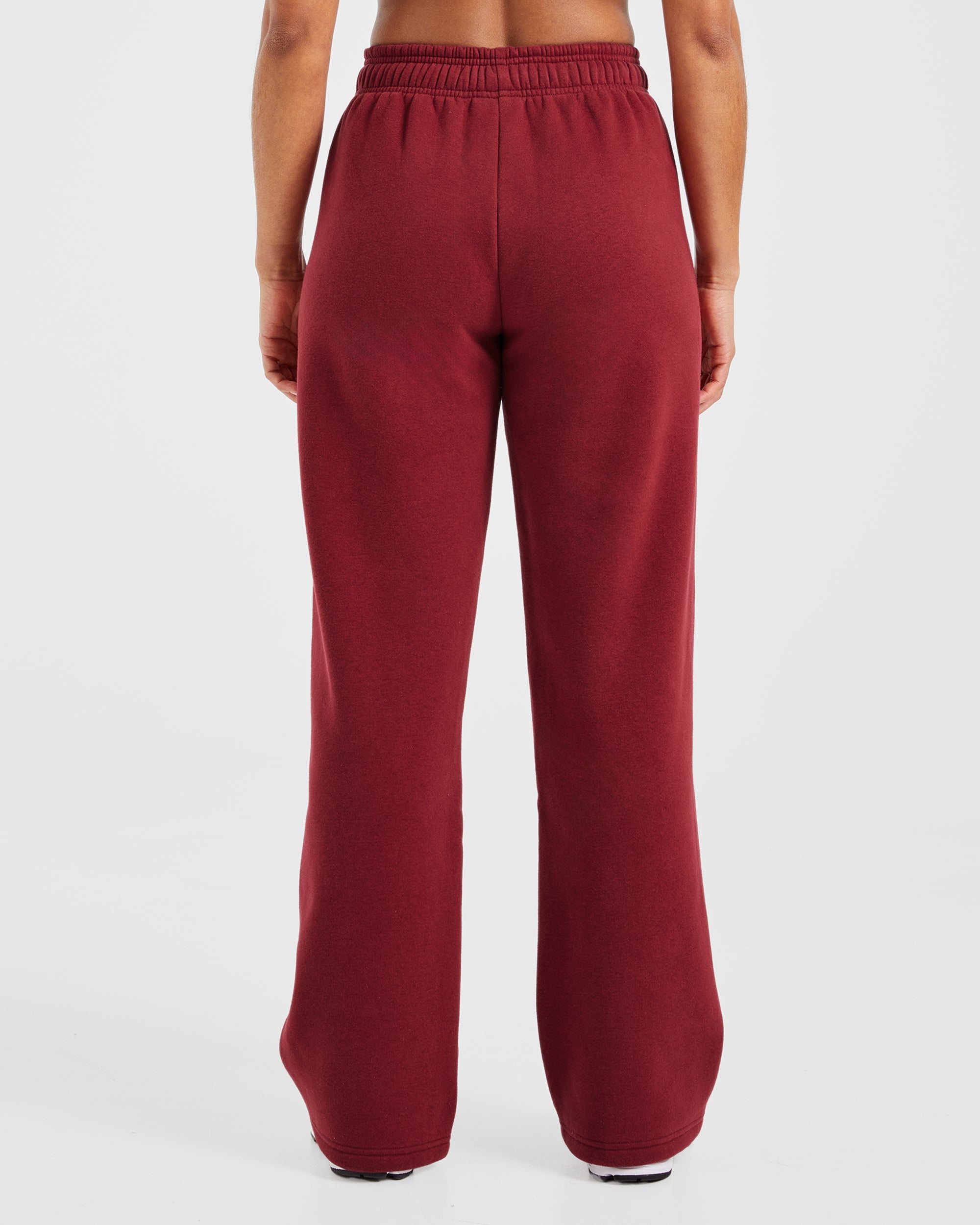 Image 2 from Varsity Embroidered Oversized Straight Leg Joggers - Burgundy