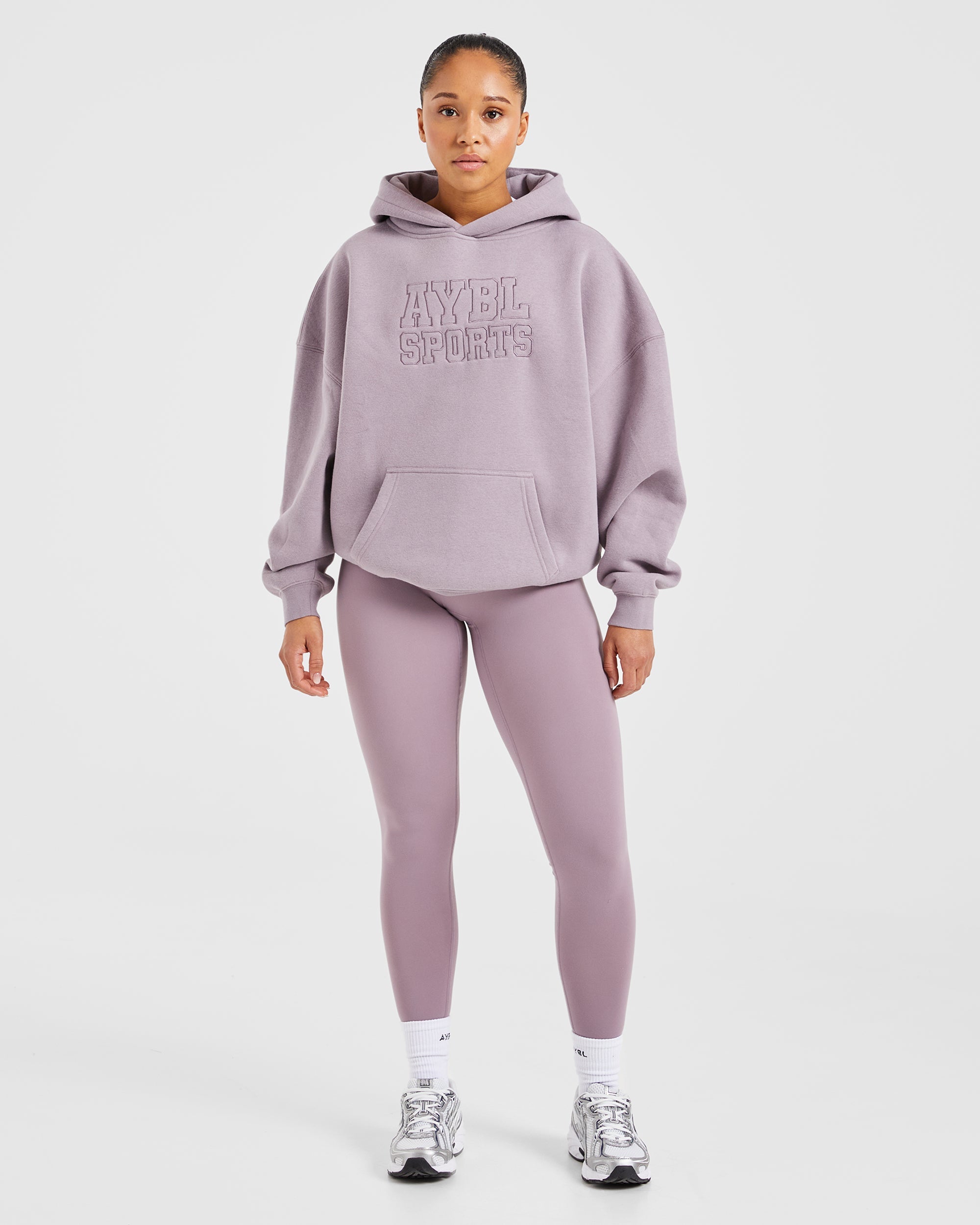 Sport Outline Oversized Hoodie - Mauve Lila