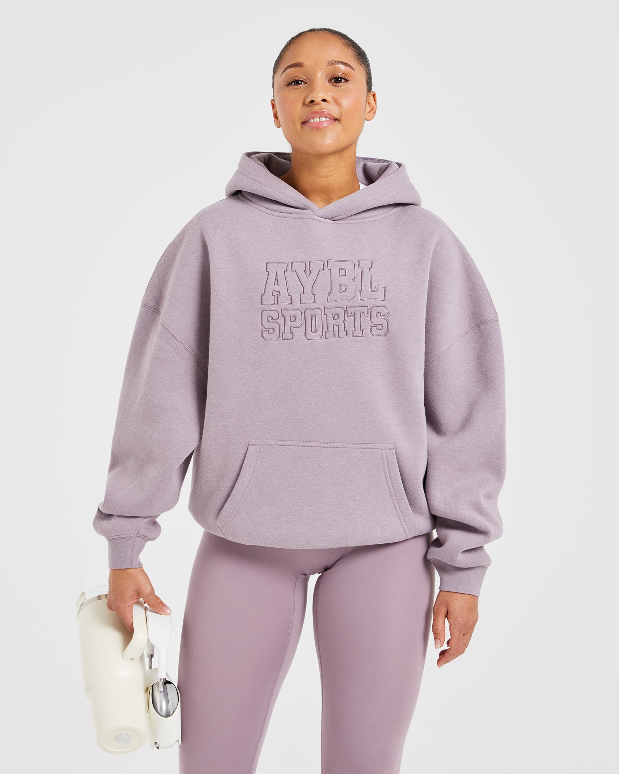 Sport Outline Oversized Hoodie - Mauve Lila