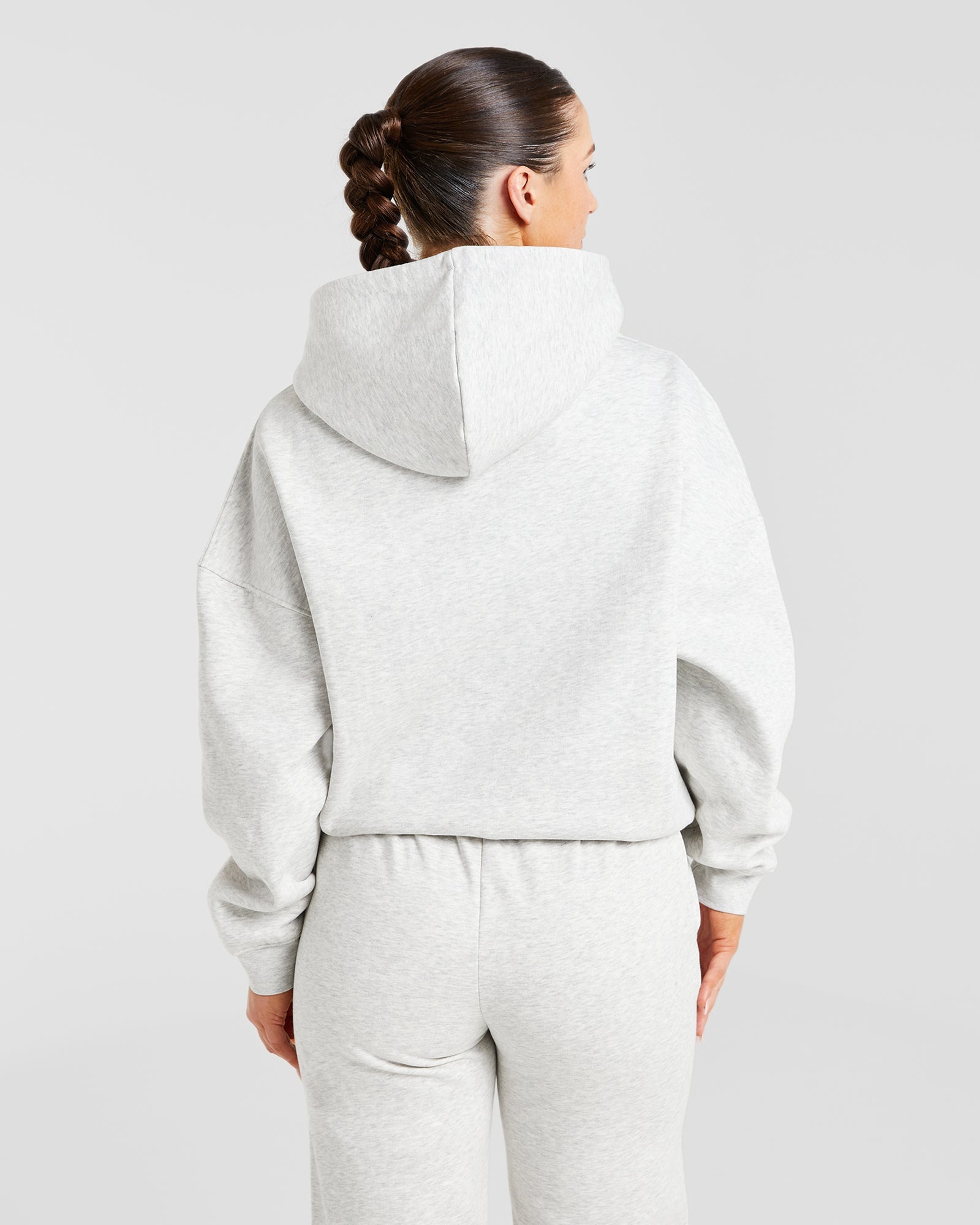 Varsity Graphic Oversized Hoodie - Grau Marl