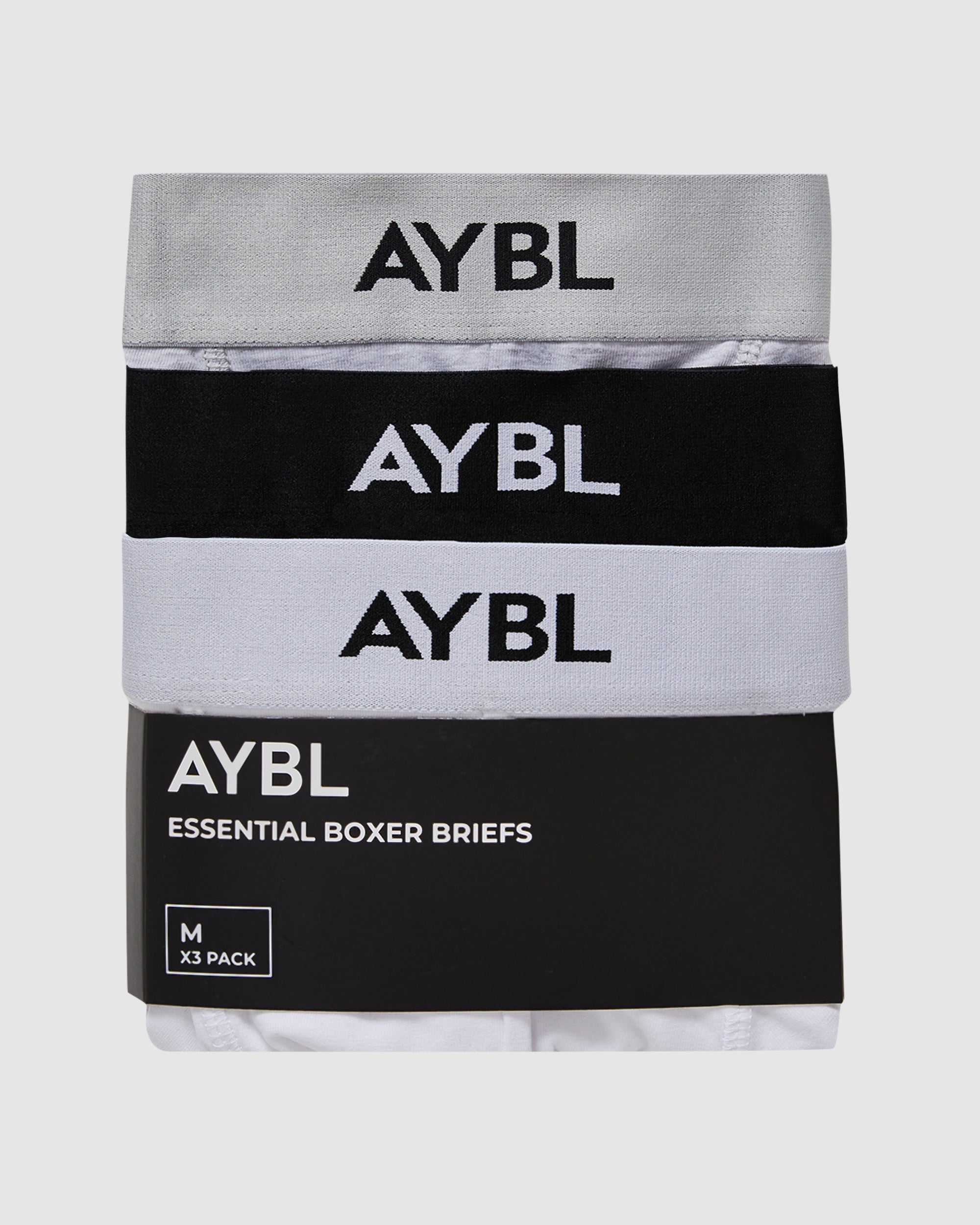 Essential Boxer Brief (3 pack) - Schwarz/Wei¤/Grau