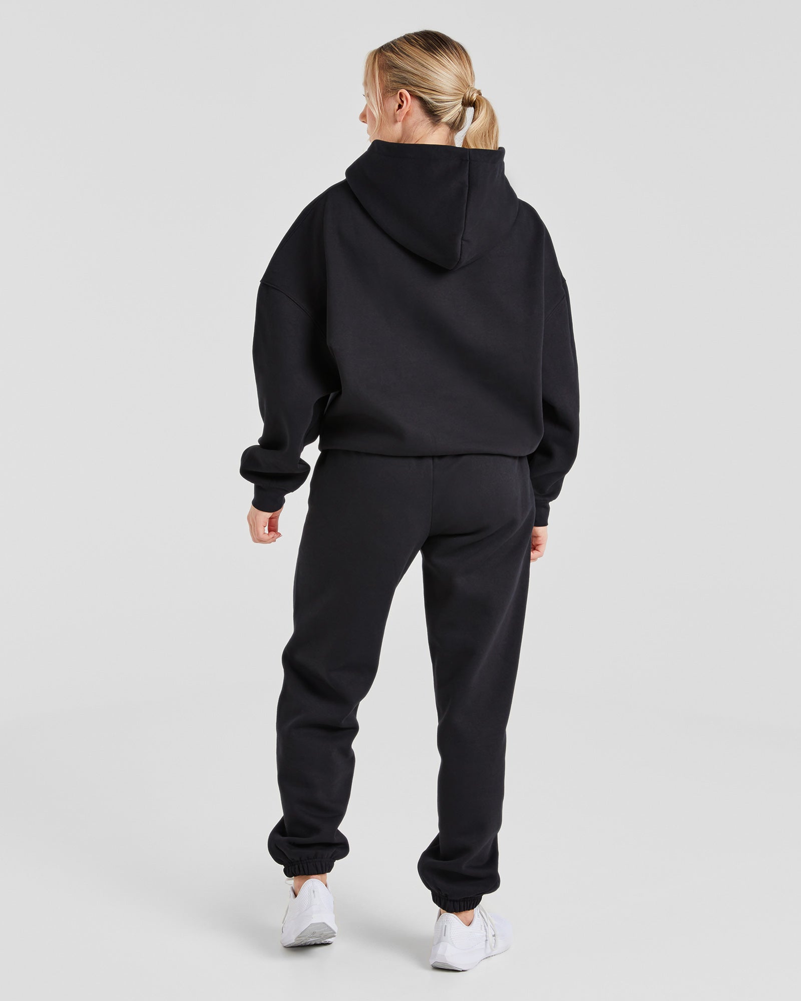 Varsity Graphic Oversized Hoodie - Schwarz