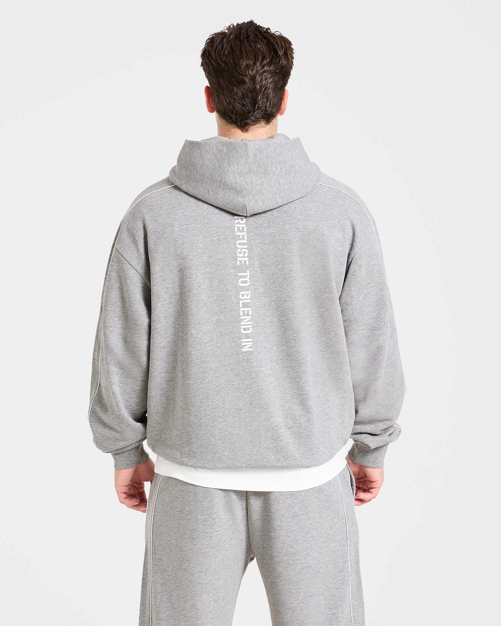 Cam Kissel x Oversized Full Zip Hoodie - Mid Marl Grau