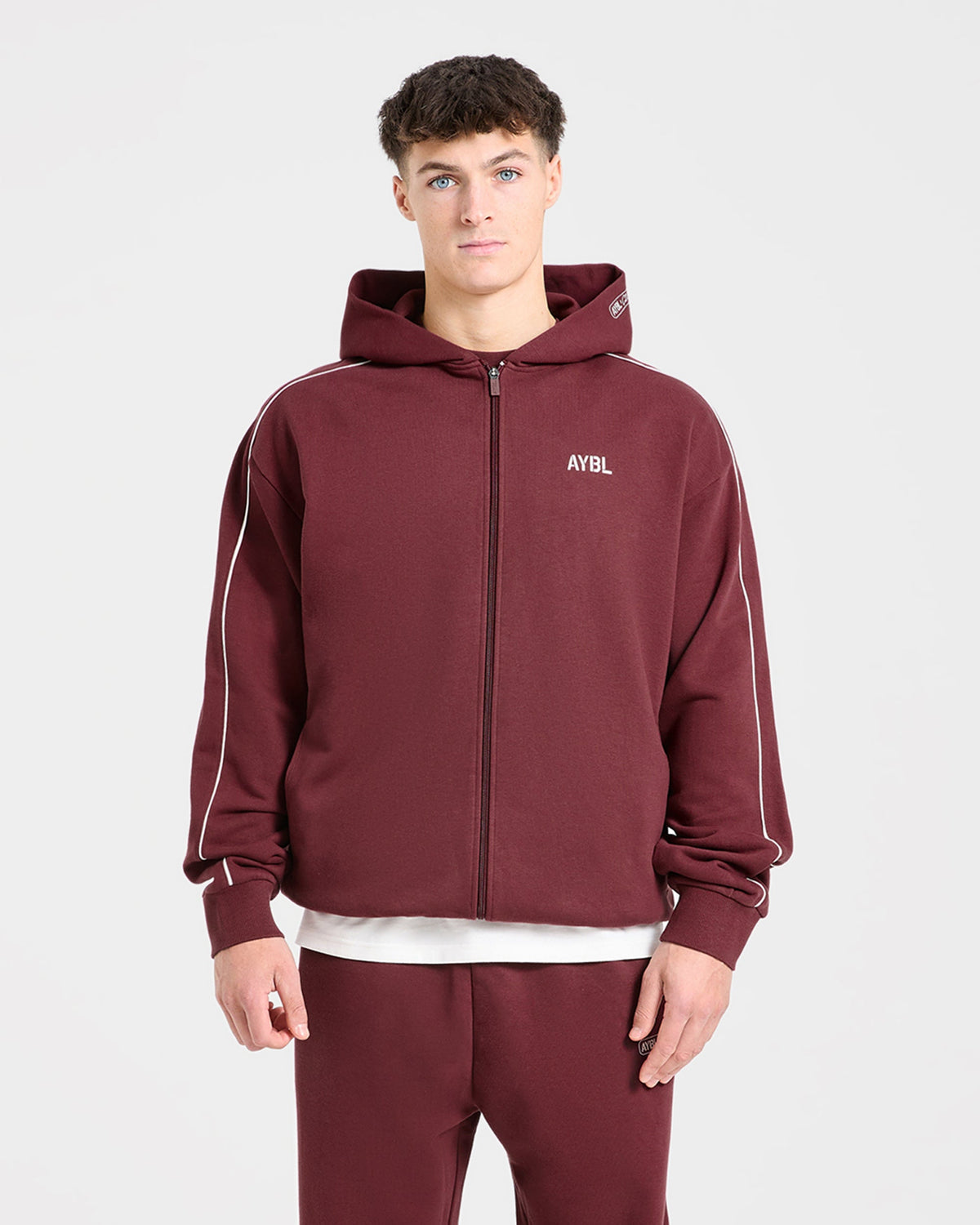 Cam Kissel x Oversized Full Zip Hoodie - Burgundy