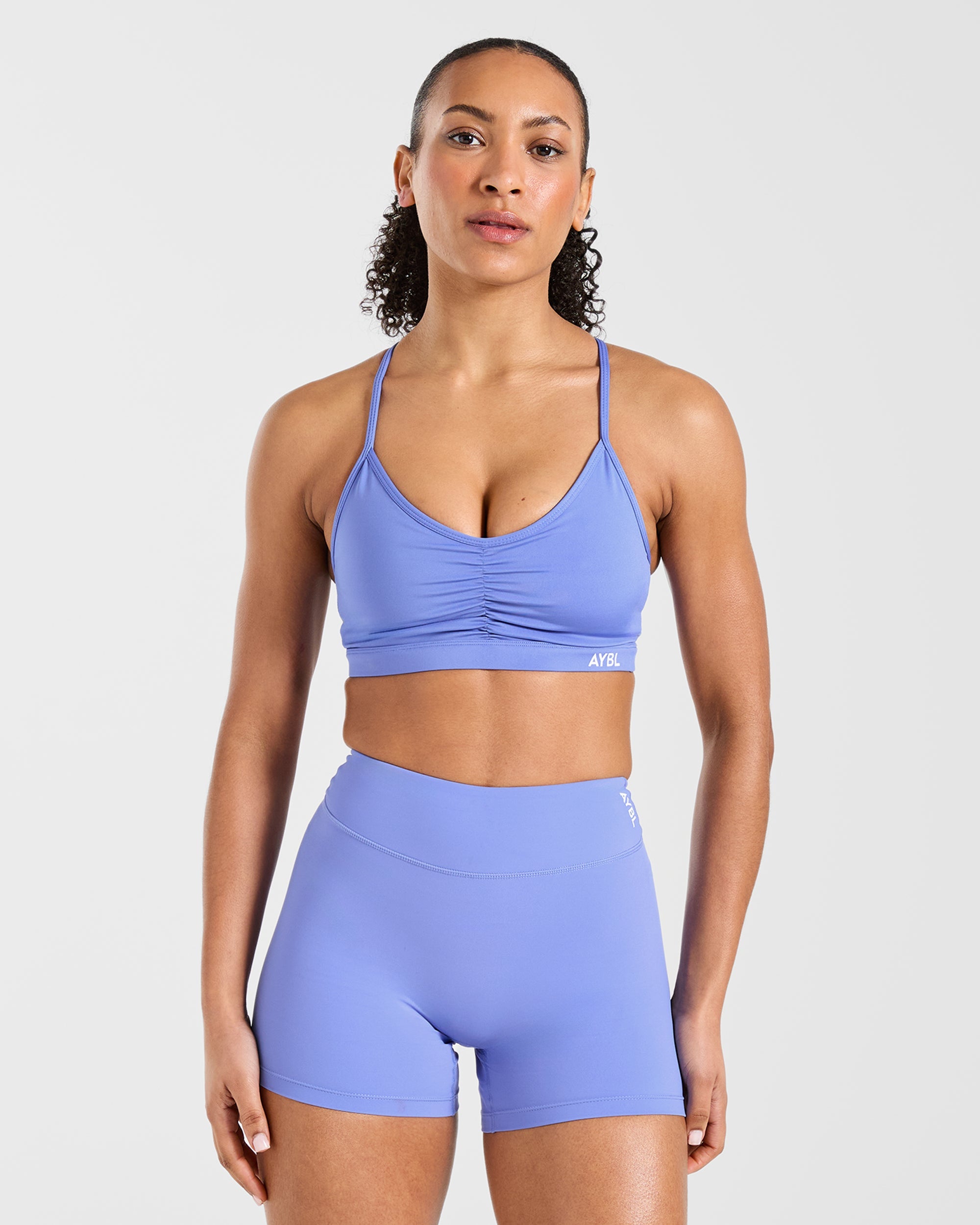 Essential Ruched Sports Bra - Cornflower Violett