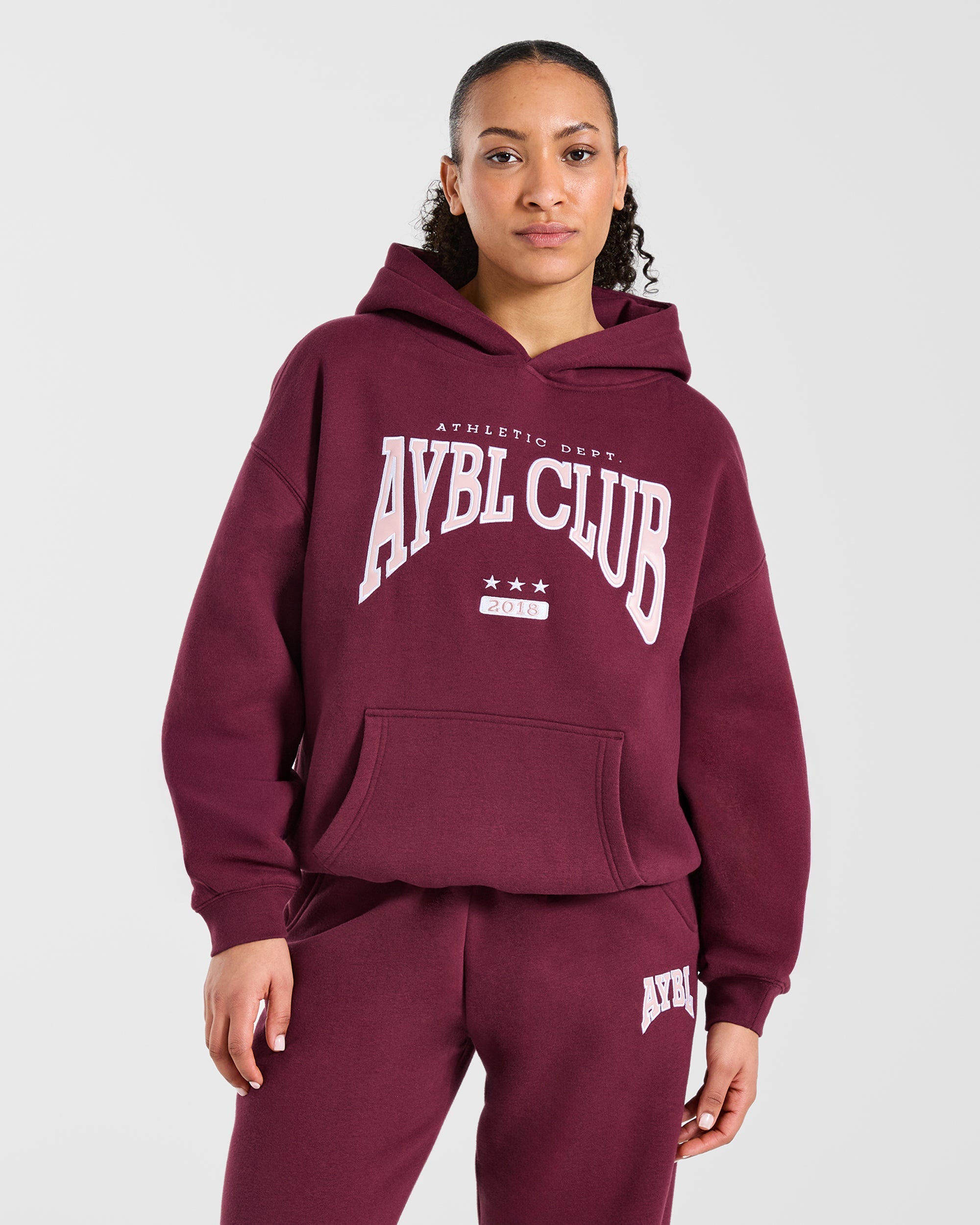 AYBL Club Oversized Hoodie - Burgundy/Rosa