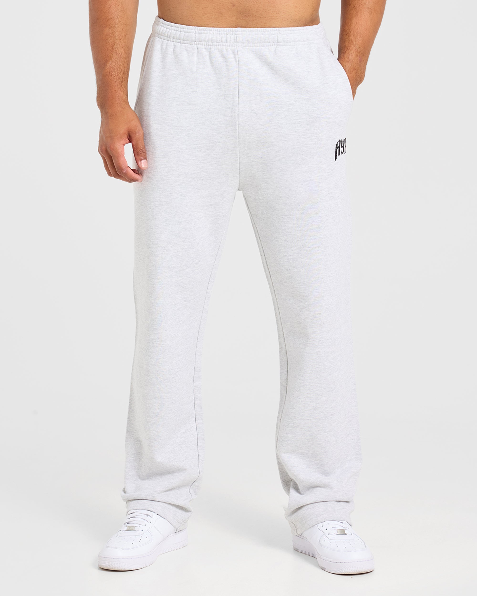 Heavy Lifting Gothic Oversized Straight Leg Joggers - Grau Marl