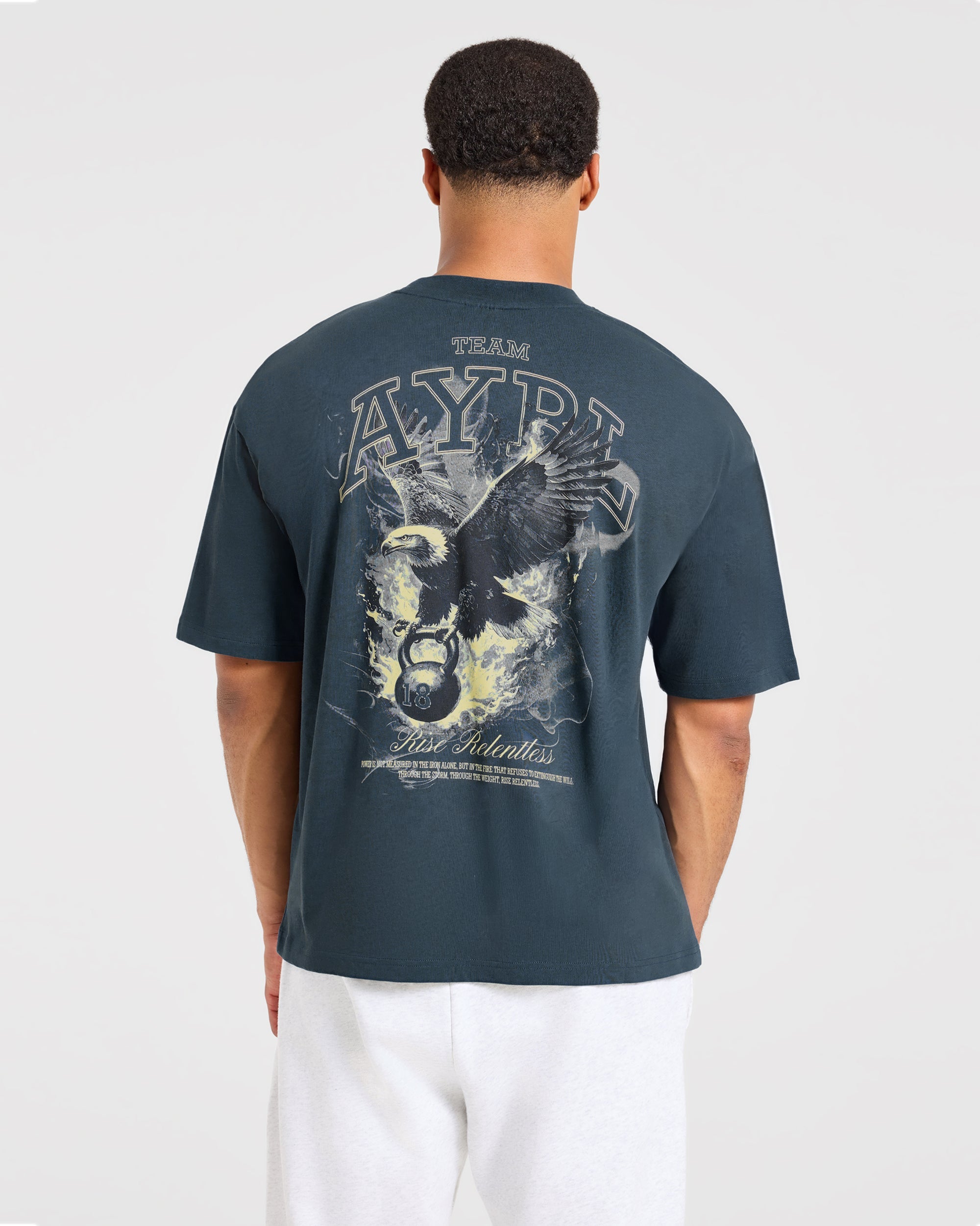 Relentless Eagle Oversized T Shirt - Petrol Blau