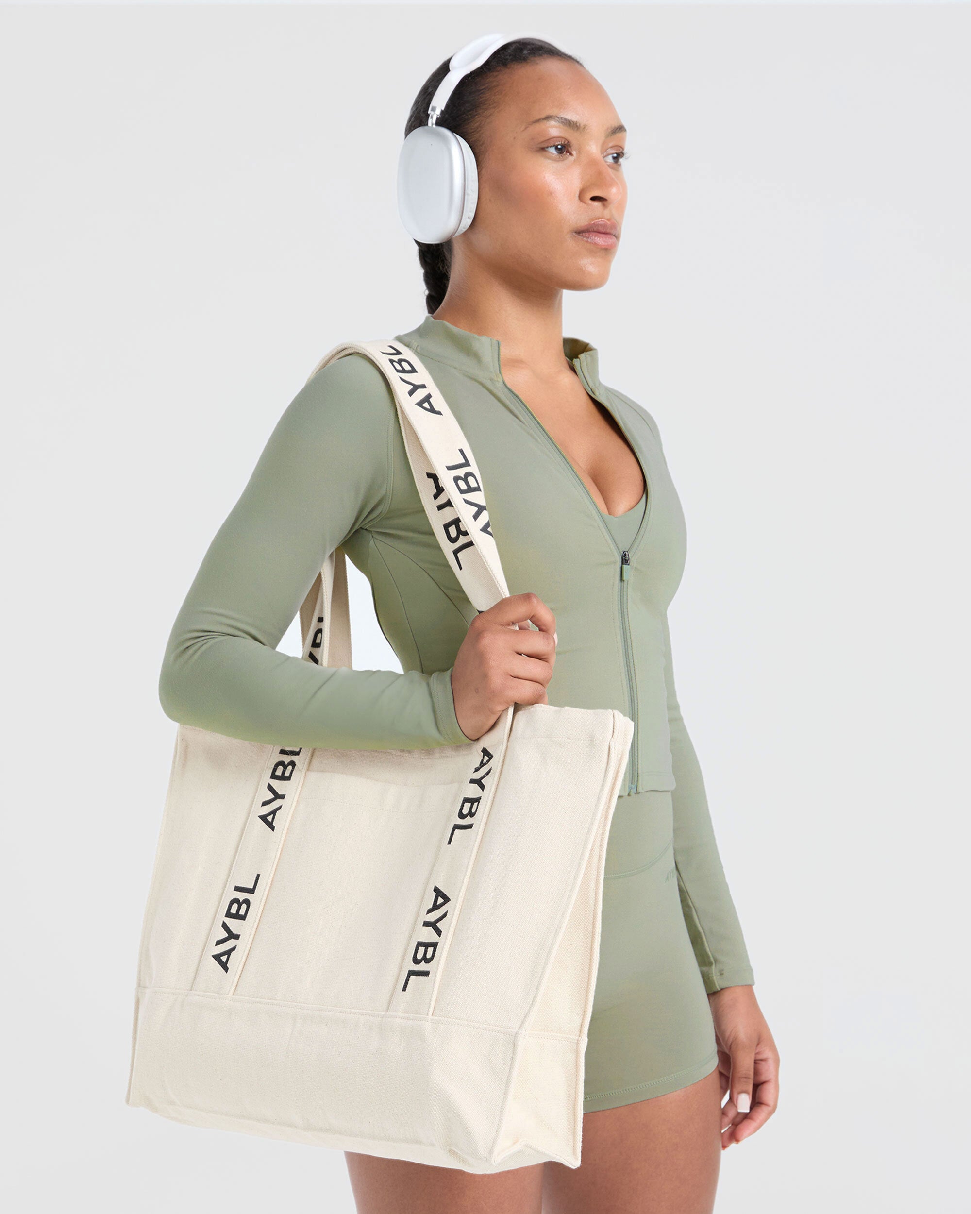 Branded Strap Tote Bag - Canvas