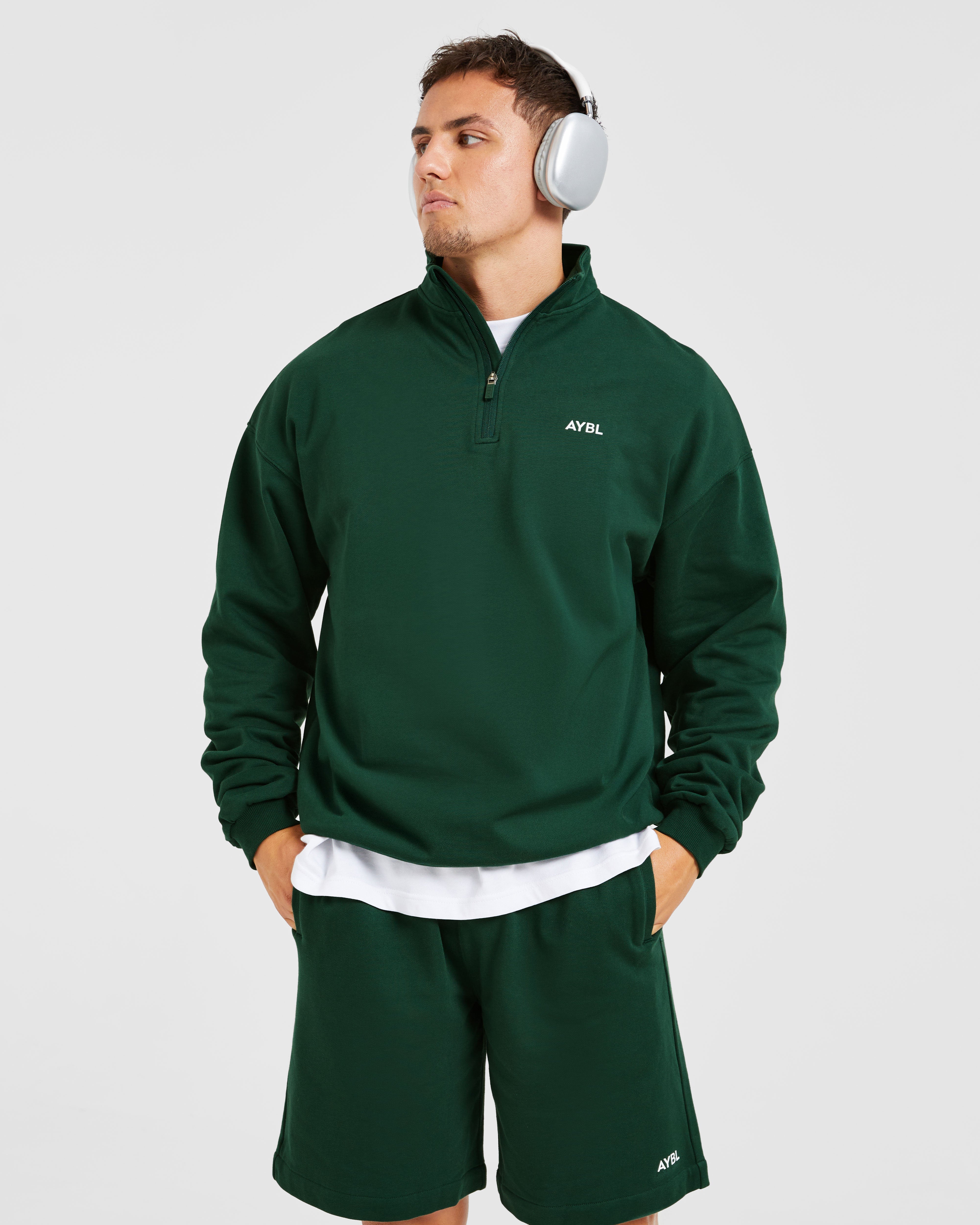 Rebound 1/4 Zip Pullover - Forest Grün