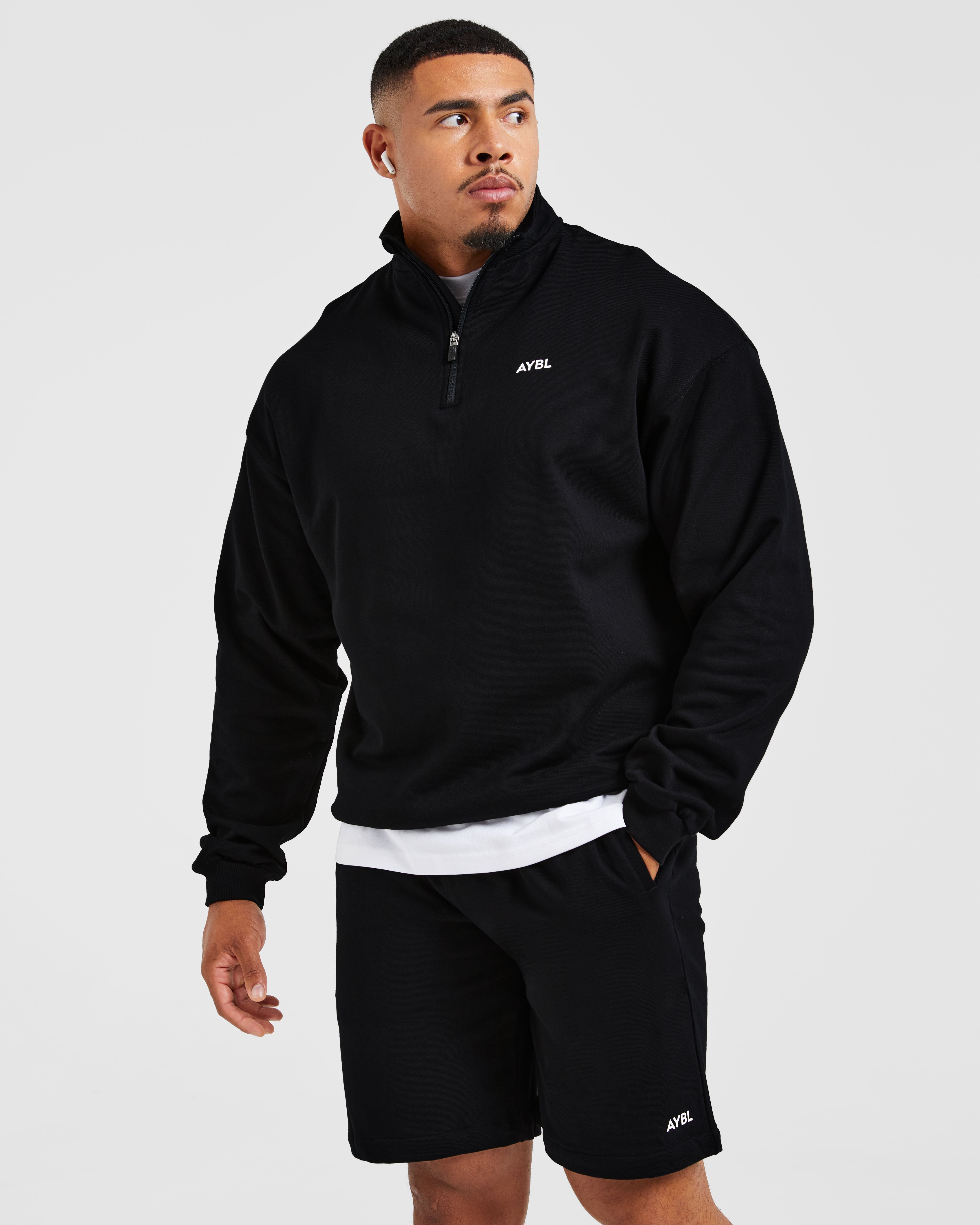 Rebound 1/4 Zip Pullover - Schwarz