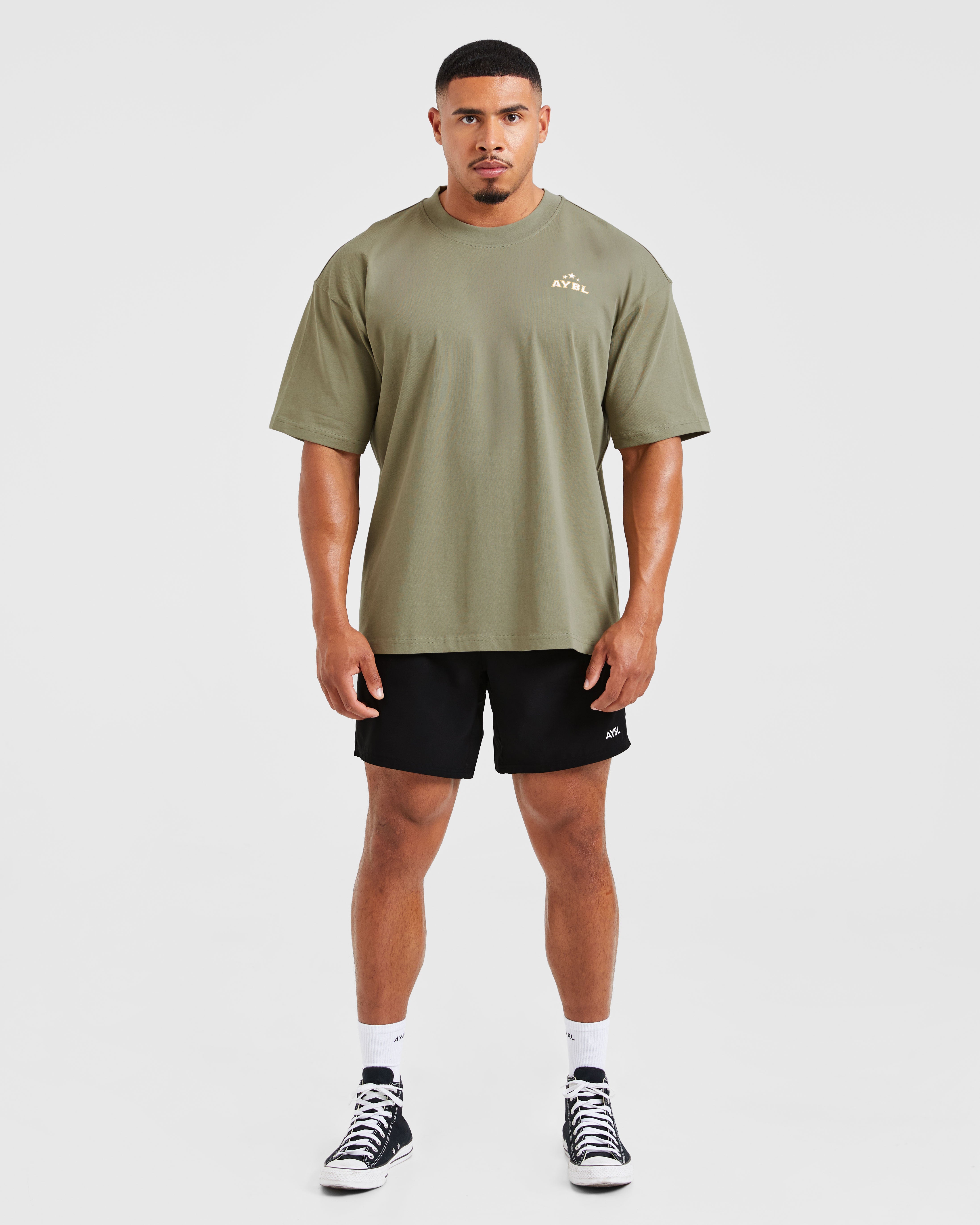 Wesley Vissers X Body Building Essentials Oversized T Shirt - Desert Grün