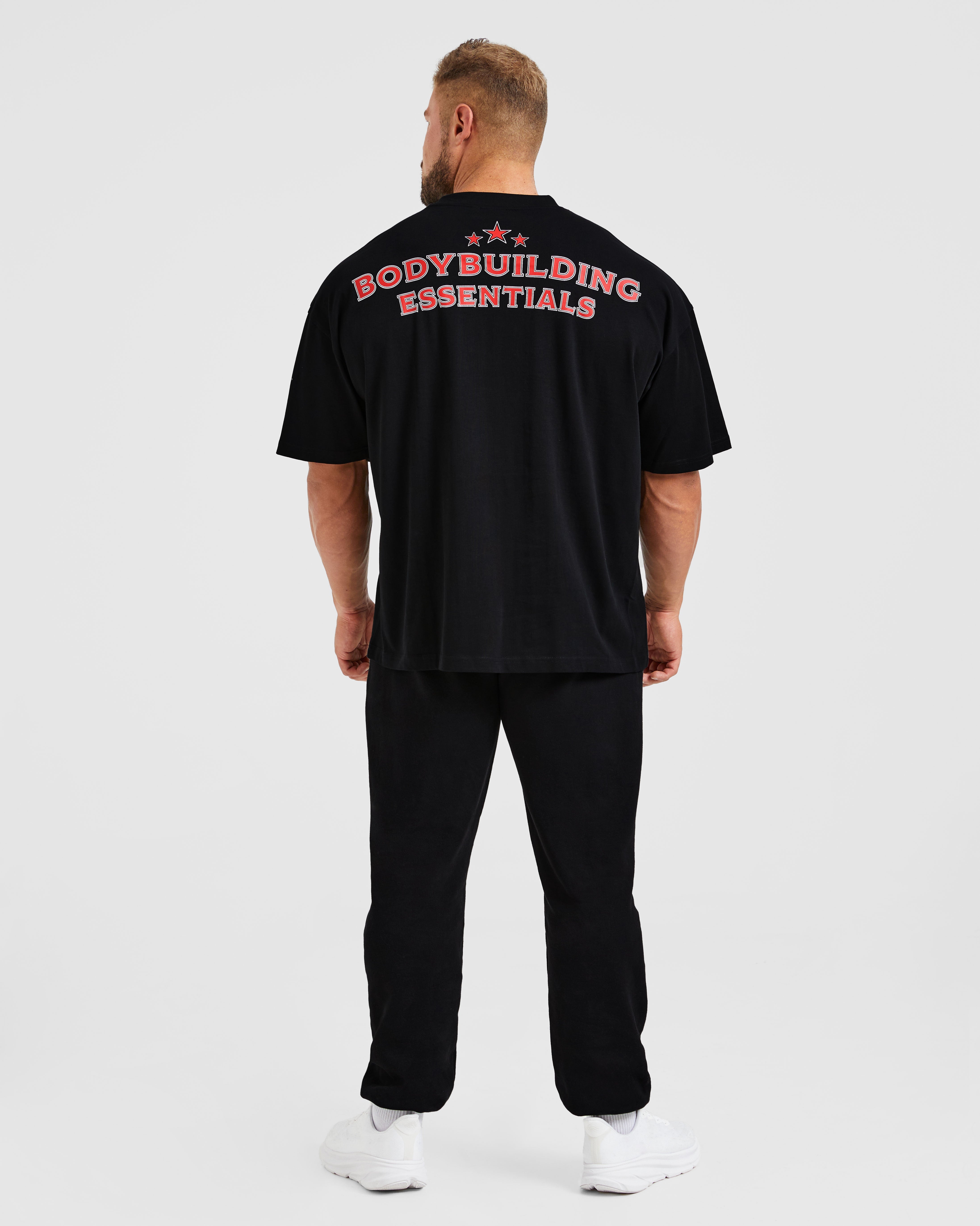 Wesley Vissers X Body Building Essentials Oversized T Shirt - Schwarz/Rot