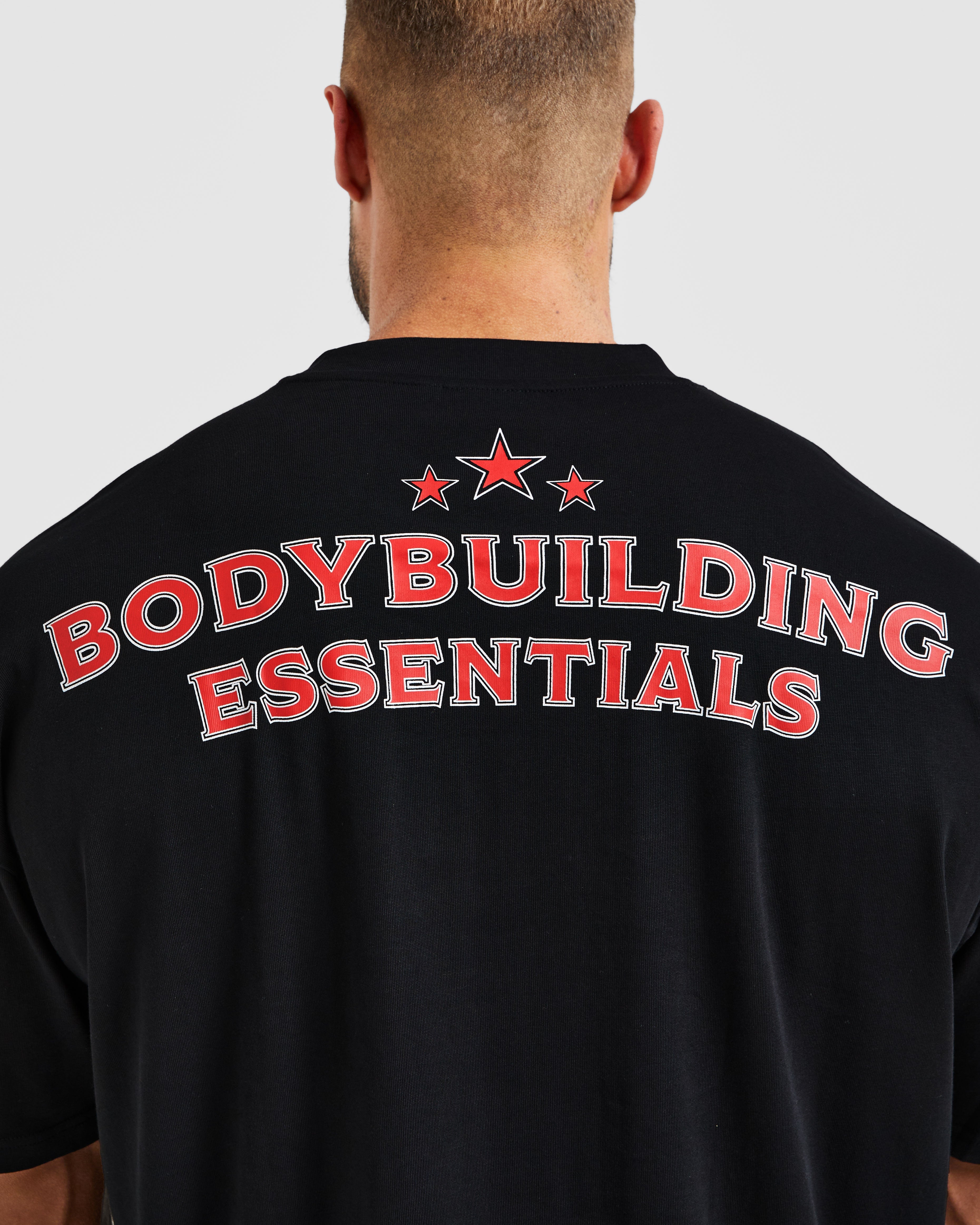 Wesley Vissers X Body Building Essentials Oversized T Shirt - Schwarz/Rot