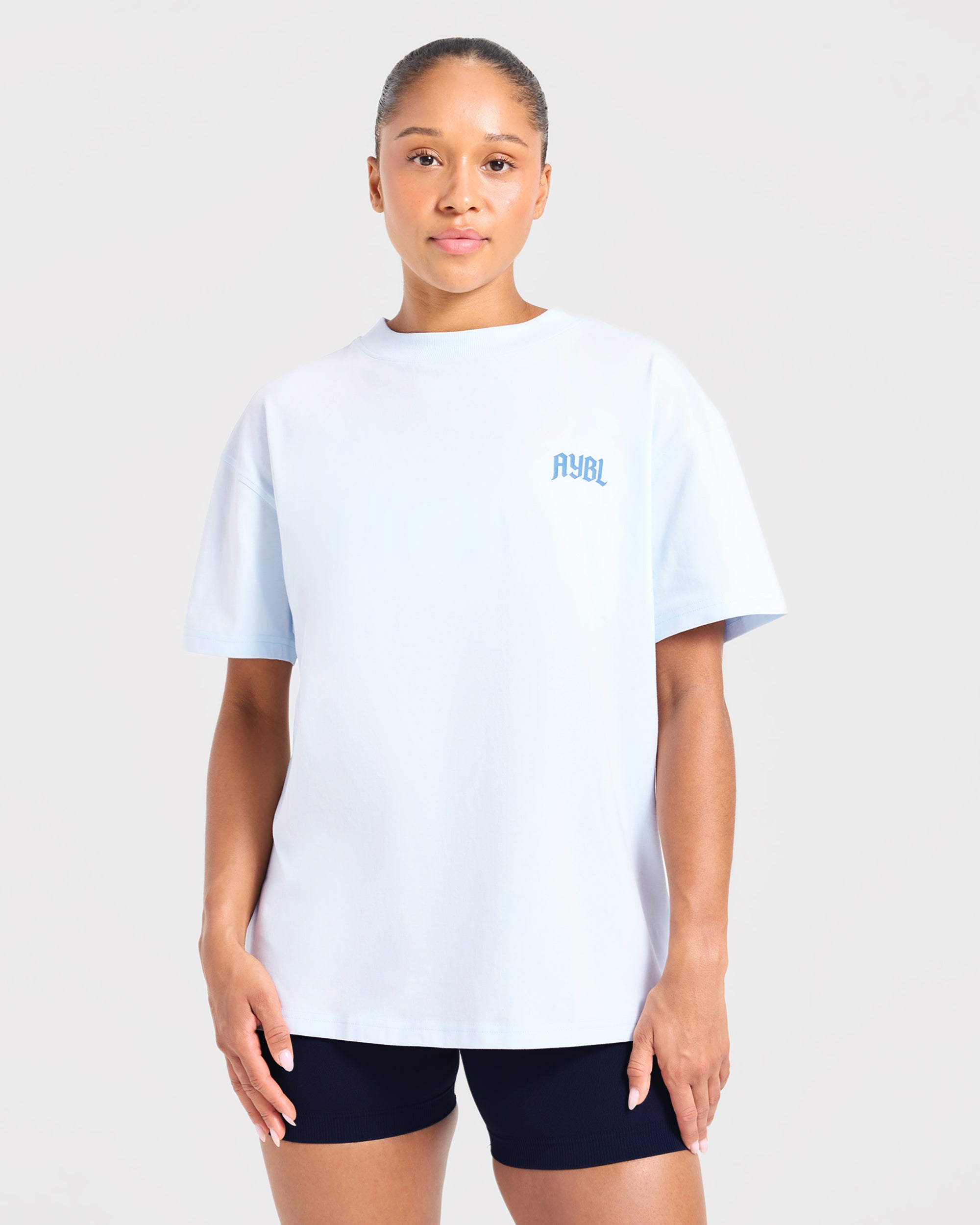 Sports Club Gothic Oversized T Shirt - Blau
