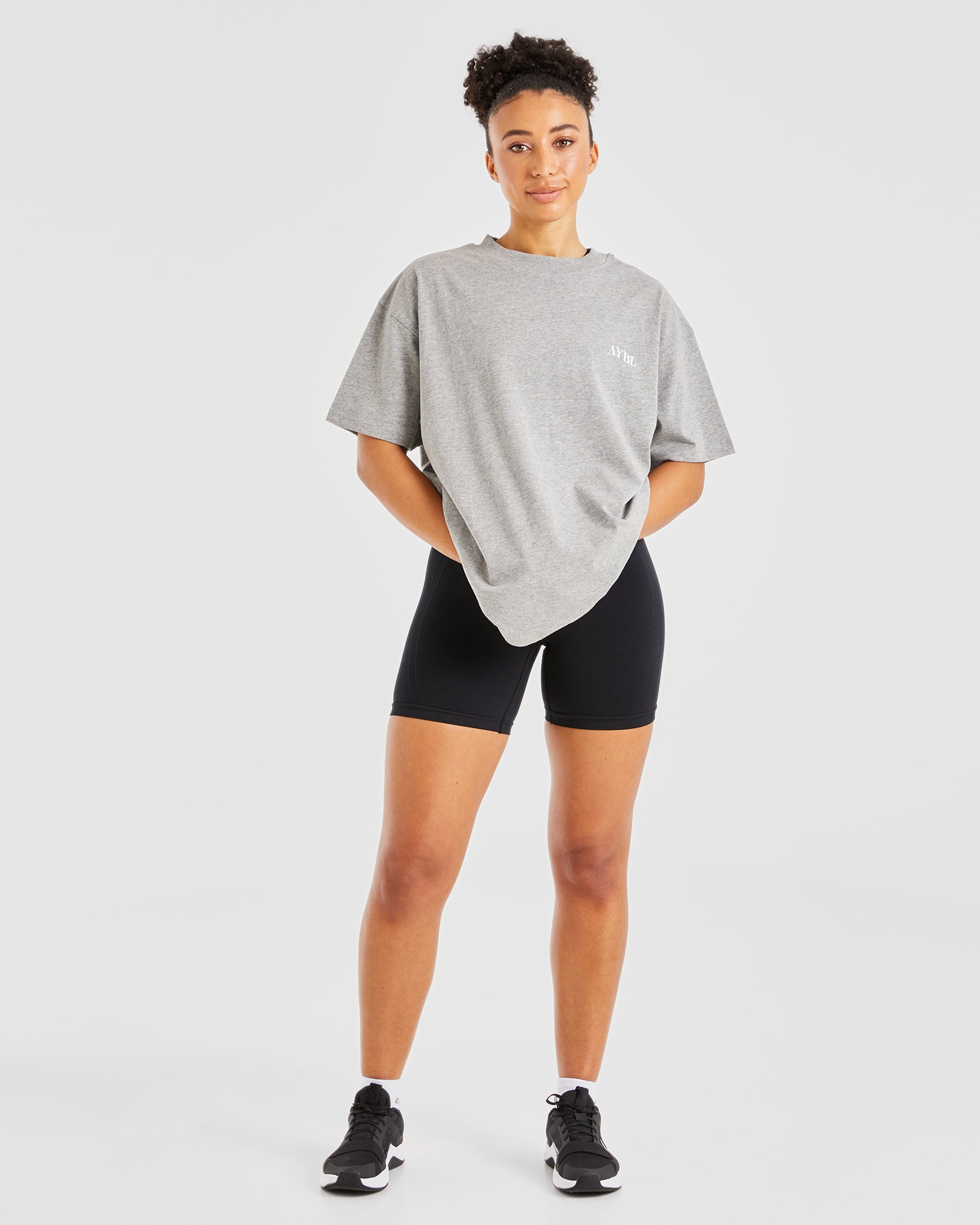 Be Good To Yourself Oversized T Shirt - Heather Grau/Weiß