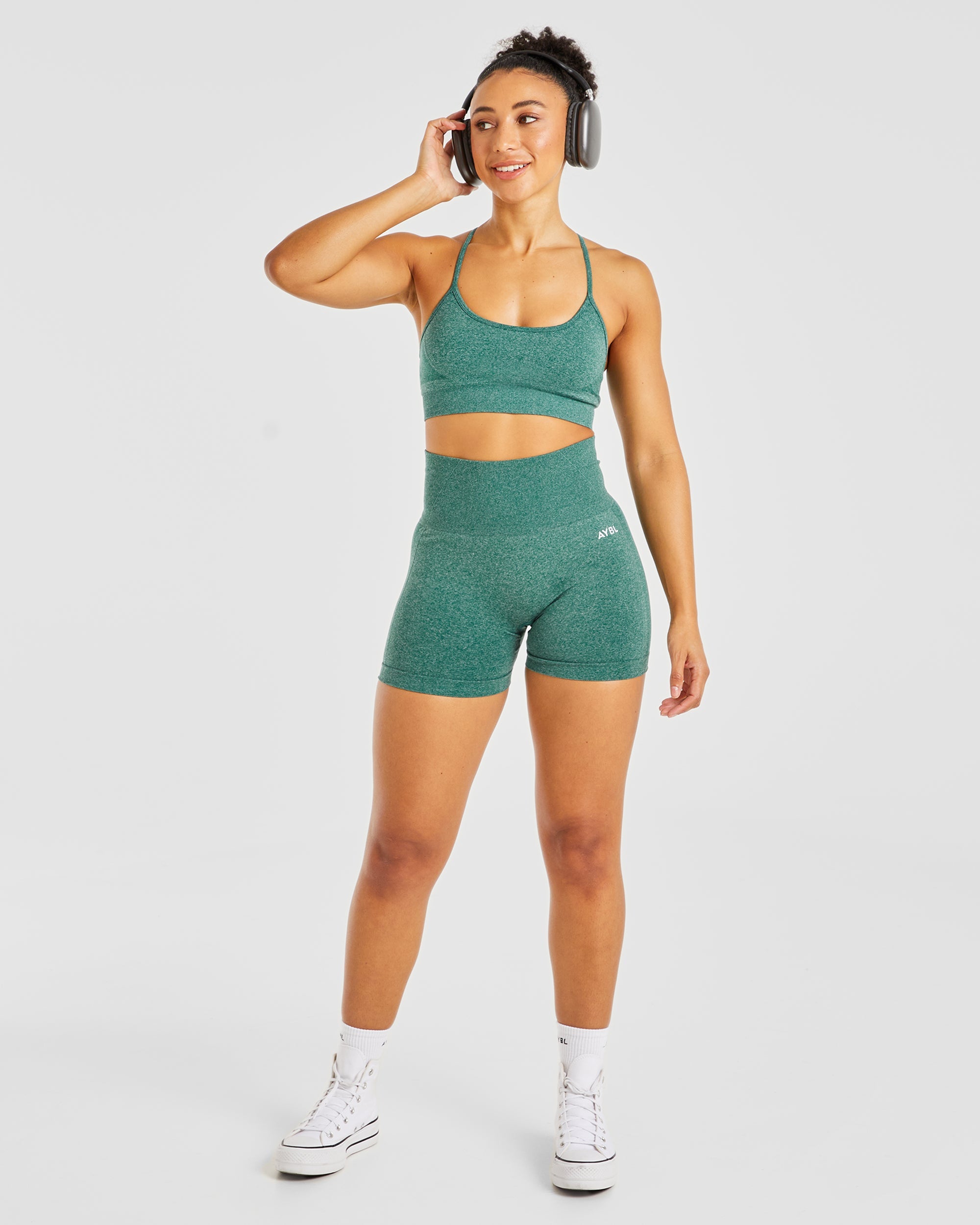 Empower Seamless Shorts - Forest Grün Marl