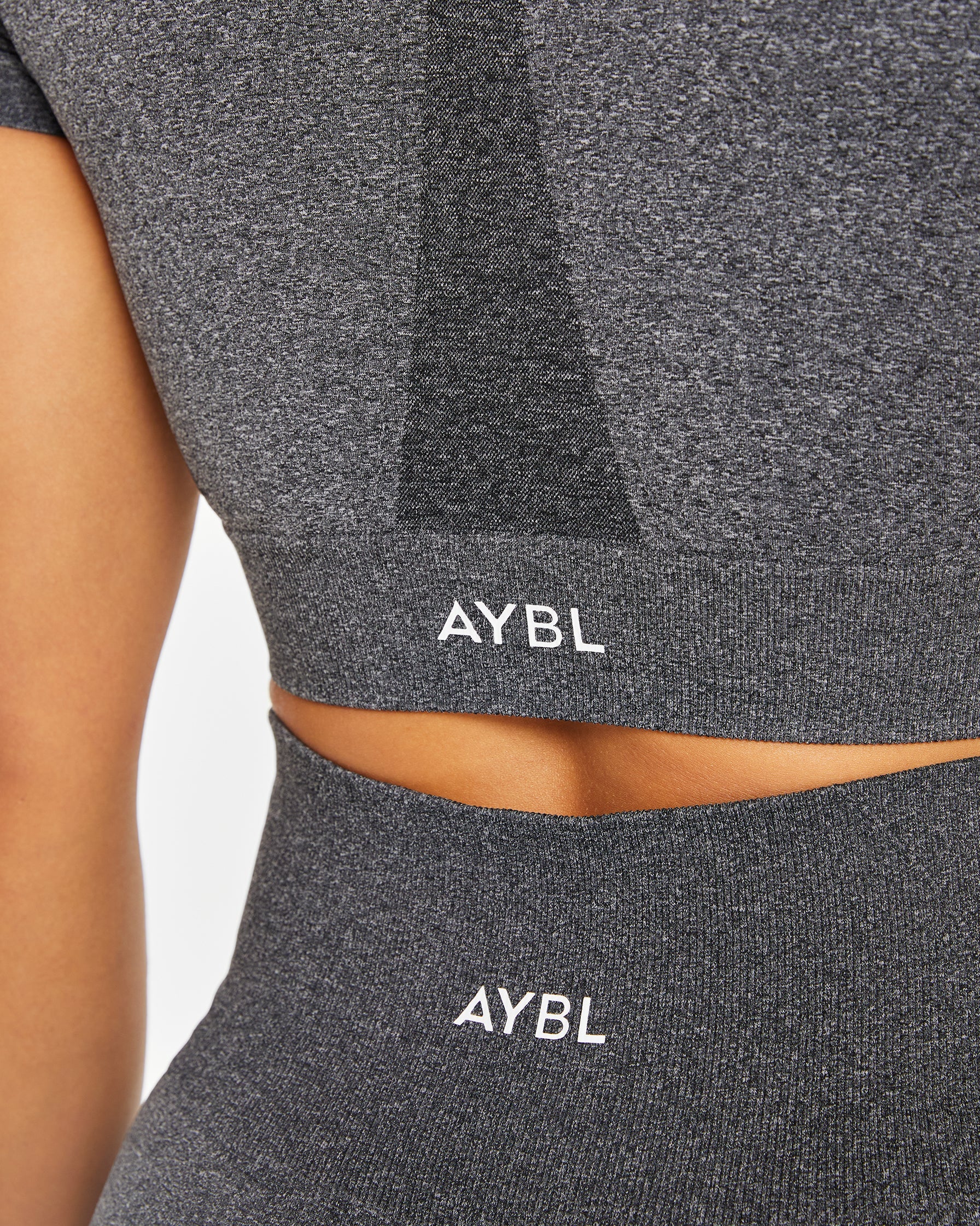 Empower Seamless Crop Top - Schwarz Marl